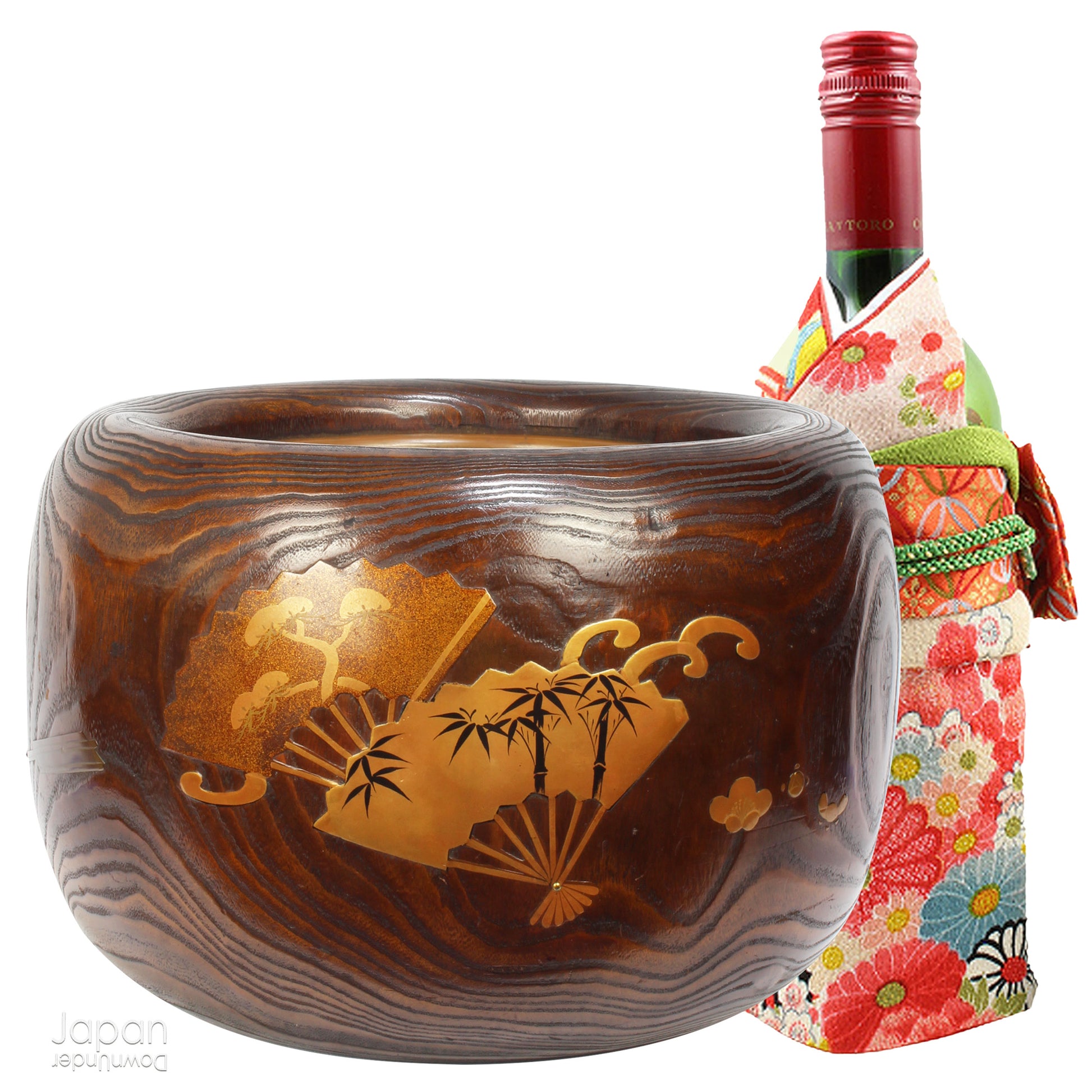 Infuse your home with the charm of Japanese tradition with this stunning antique hibachi heating pot. Adorned with intricate gold makie lacquer fans, this lovely piece seamlessly blends artistry and functionality, making it perfect as a decorative object, vase, or planter. A rare and beautiful find for those who appreciate vintage decor with a touch of elegance and history.