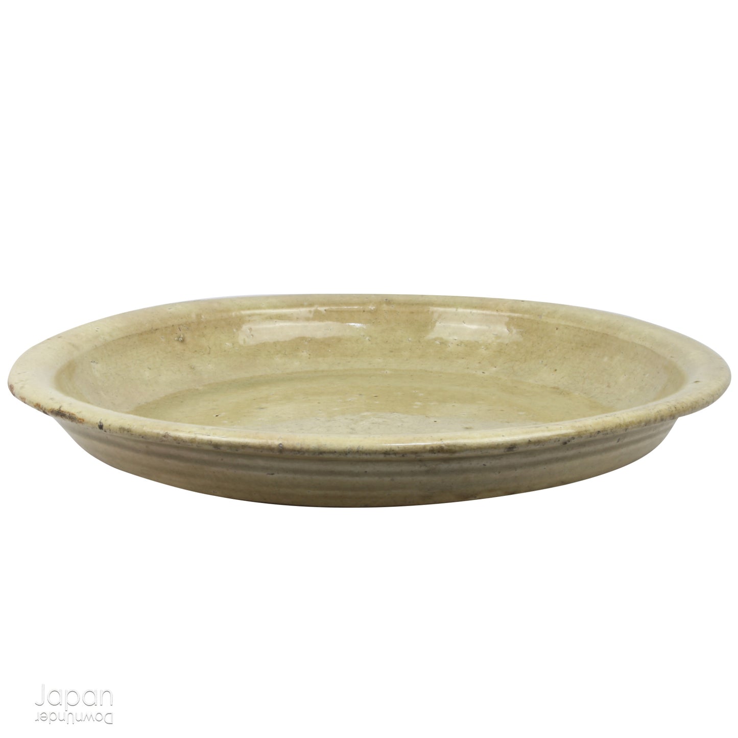 Step into a world of history and artistry with this stunning antique folk art large stoneware serving plate. A true vintage treasure, this piece offers a rare glimpse into the artistry of the Edo and Meiji eras, capturing the essence of a bygone time.