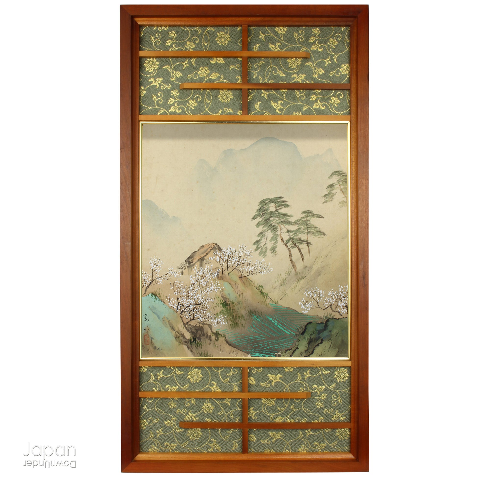 Add a touch of elegance to your space with this one-of-a-kind antique hand painted silk shikishi art board. Originally designed for display at the Japanese tea ceremony, this wonderful piece of art is filled with traditional charm.