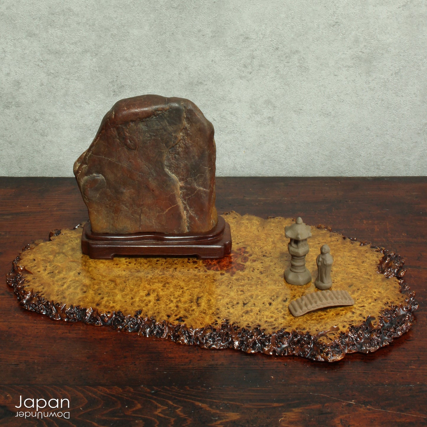 Bring your bonsai and suiseki presentations to life with this charming collection of vintage Japanese ceramic miniatures. Known as tenkei or tenpai, these small accessory pieces are traditionally used to create scale, evoke atmosphere, and infuse scenes with storytelling and imagination.