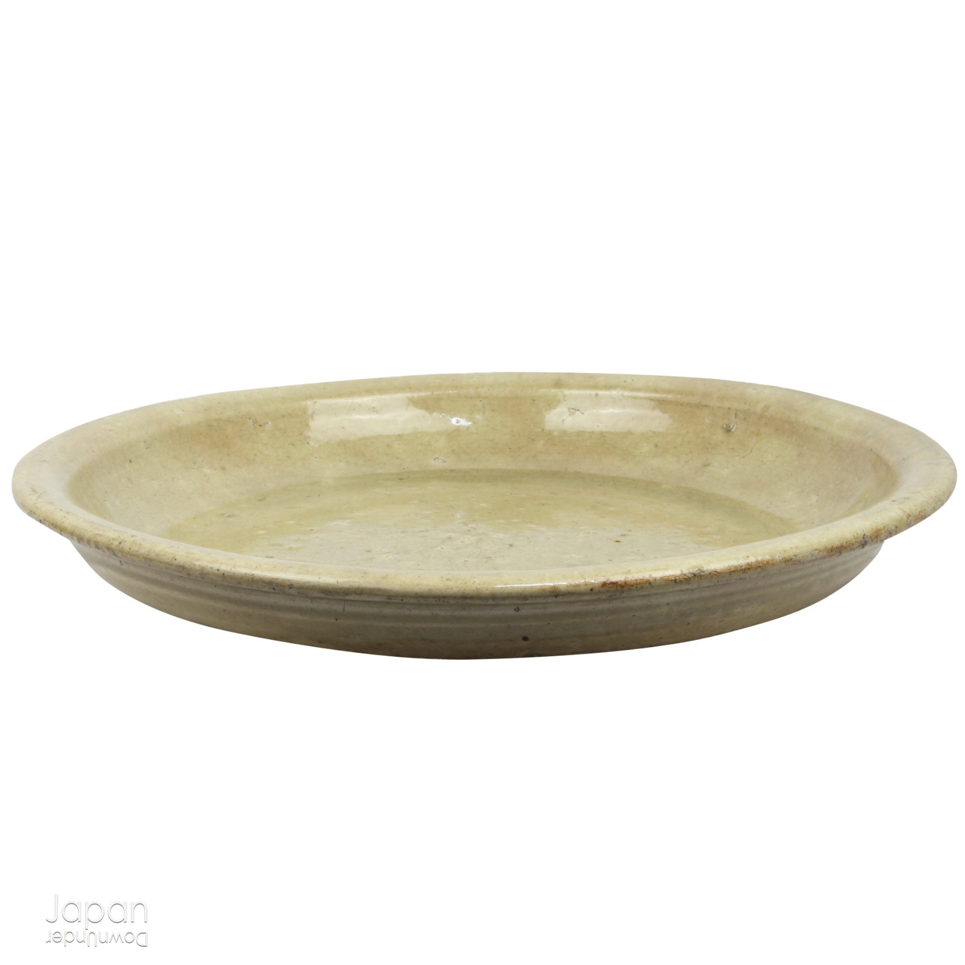 Step into a world of history and artistry with this stunning antique folk art large stoneware serving plate. A true vintage treasure, this piece offers a rare glimpse into the artistry of the Edo and Meiji eras, capturing the essence of a bygone time.