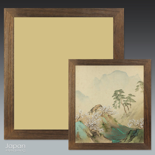 Welcome to our handcrafted rustic-style Japanese smoked sugi wood frame, perfect for displaying your shikishi board art collection. This unique frame adds an elegant touch to your cherished artwork, showcasing it in a style that blends in any space.
