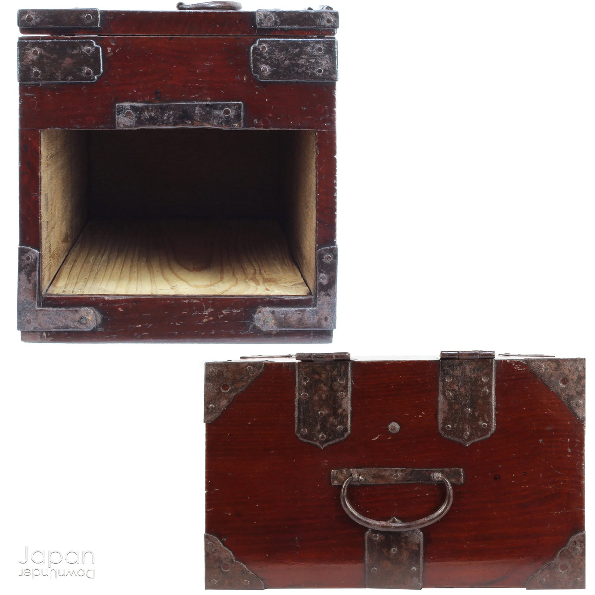 Add a touch of timeless elegance to your decor with this exquisite Japanese antique Suzuribako (accounting box). This medium-sized chest is a stunning blend of functionality and artistry, showcasing beautiful lacquer work and delicate metal fittings. A perfect way to store your cherished small items in a piece of history that doubles as an eye-catching conversation starter.