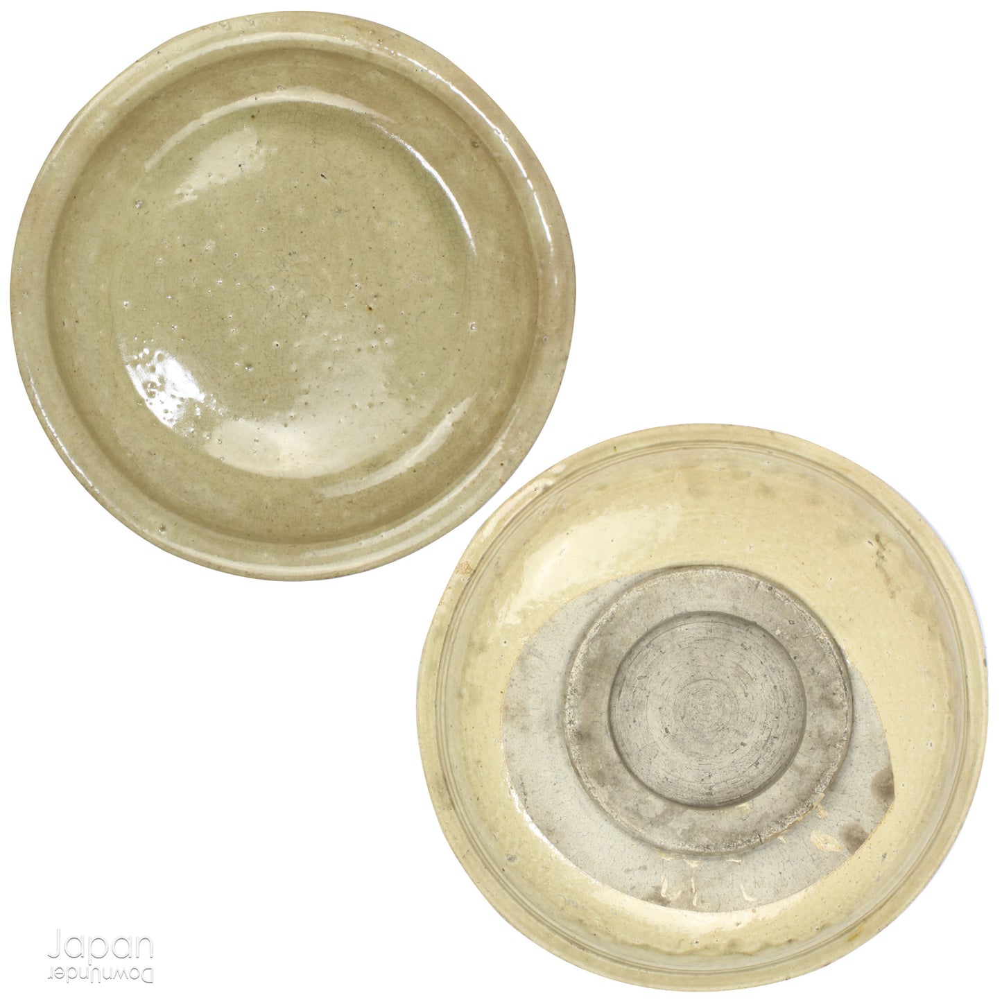 Step into a world of history and artistry with this stunning antique folk art large stoneware serving plate. A true vintage treasure, this piece offers a rare glimpse into the artistry of the Edo and Meiji eras, capturing the essence of a bygone time.