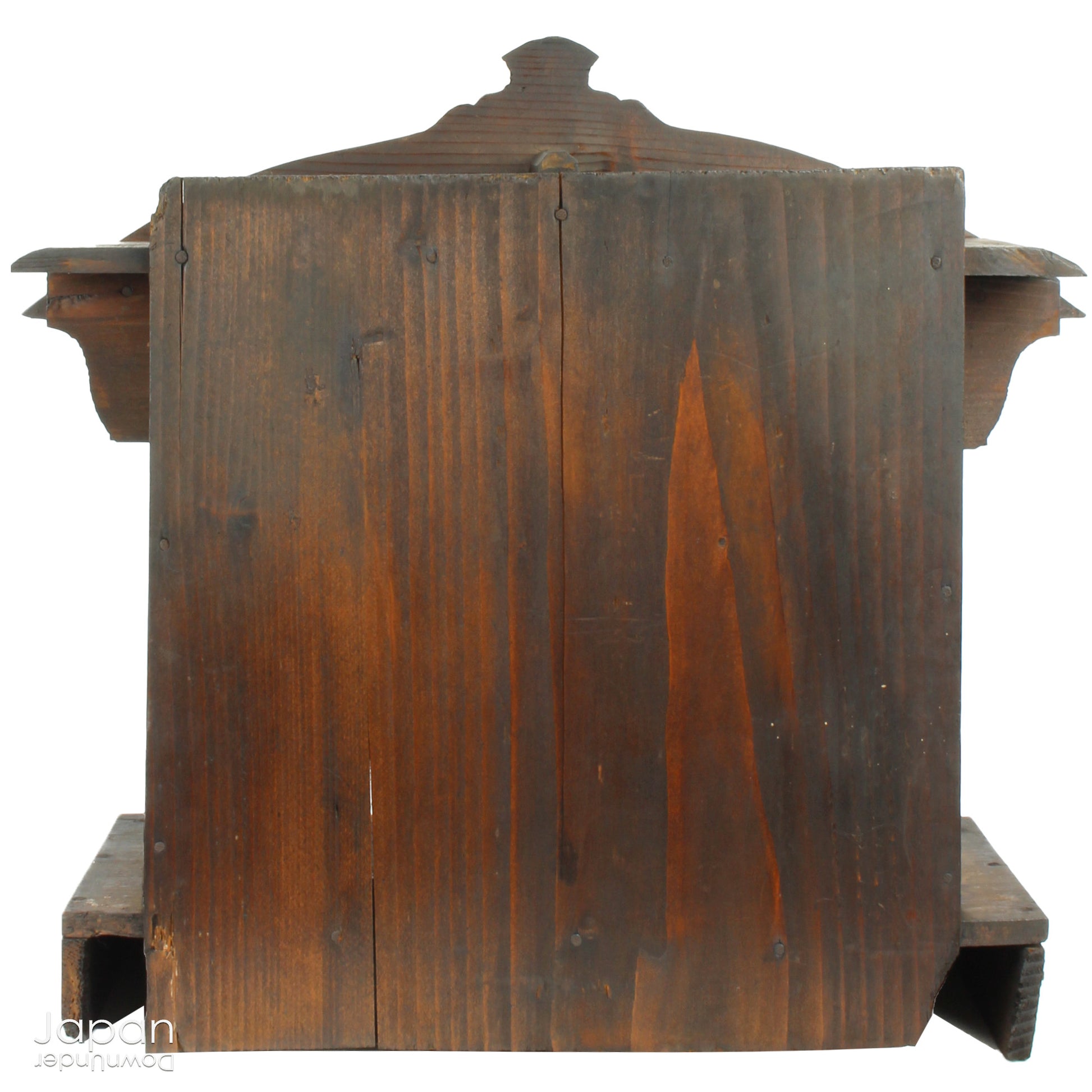 A perfect addition to your spiritual space, this rustic antique Shinto shrine, made to be placed on the kamidana (god shelf), houses the lucky god Ebisu and Daikoku. This charming hand crafted god house embodies the essence of Shinto folk faith.