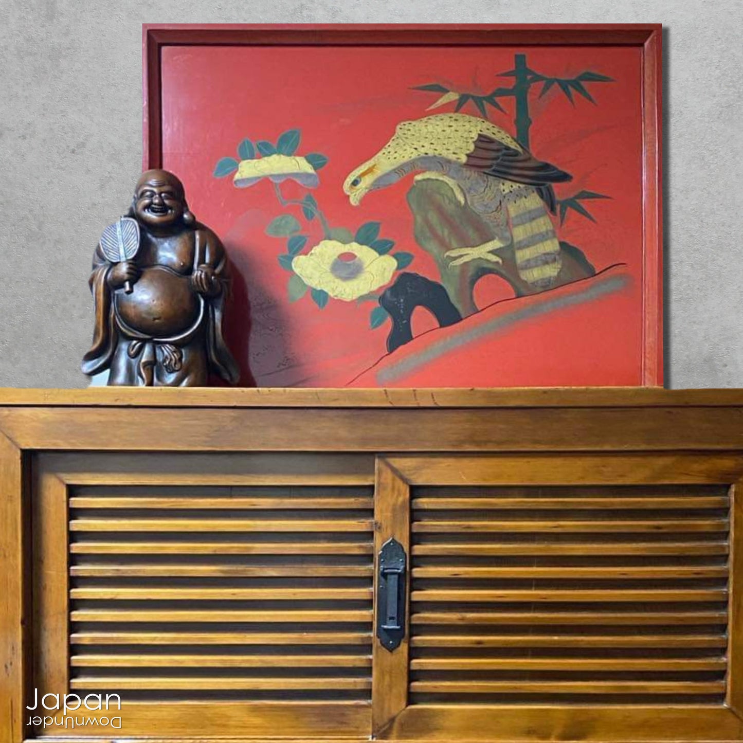 Step into the elegance of Japanese craftsmanship with this remarkable Meiji-era Bizen Hotei god sculpture. This rare treasure, with its understated yet powerful presence, invites the spirit of ancient Japanese artistry into your space. Whether you're an avid art collector, a lover of history, or simply someone who treasures the beauty of authentic craftsmanship, this piece offers a perfect blend of art, culture, and symbolism.