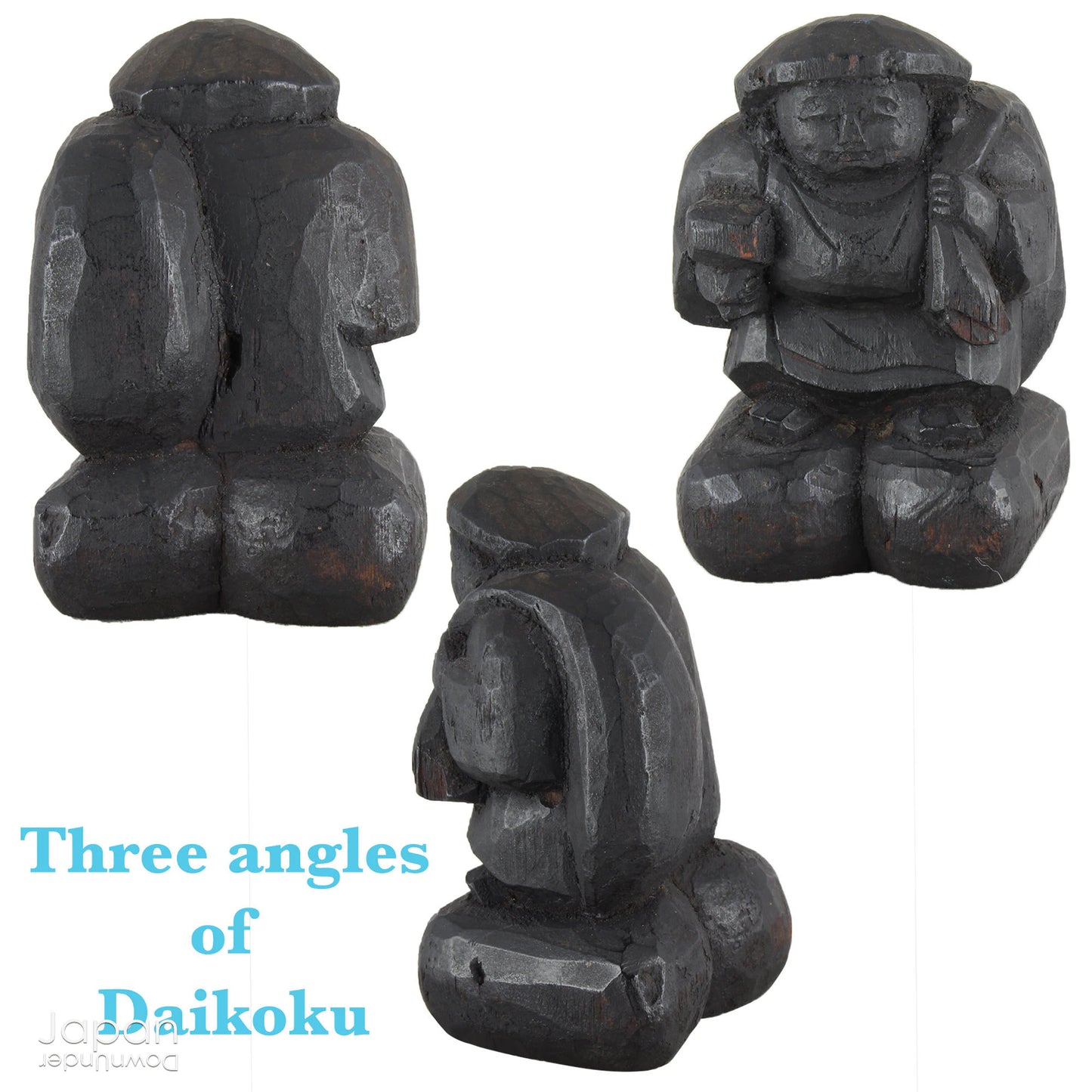 A perfect addition to your spiritual space, this quaint rustic antique Shinto shrine, made to be placed on the kamidana (god shelf), houses the lucky god Daikoku. The charming hand crafted god house embodies the essence of Shinto folk faith, creating an atmosphere of serenity in your home. A meaningful decor piece, that not only celebrates traditional Japanese beliefs but also invites blessings into your home.