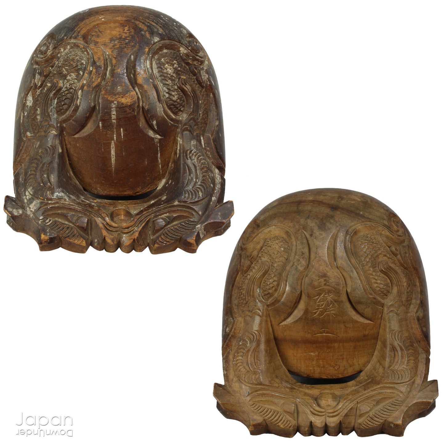 Step into a world of timeless beauty with this wonderful antique mokugyo or chanting drum. With the beautiful patina of age and subtle layers of candle wax drippings, this unique prayer and meditation tool makes a stunning  art object adding a touch of historical elegance to your spiritual space.