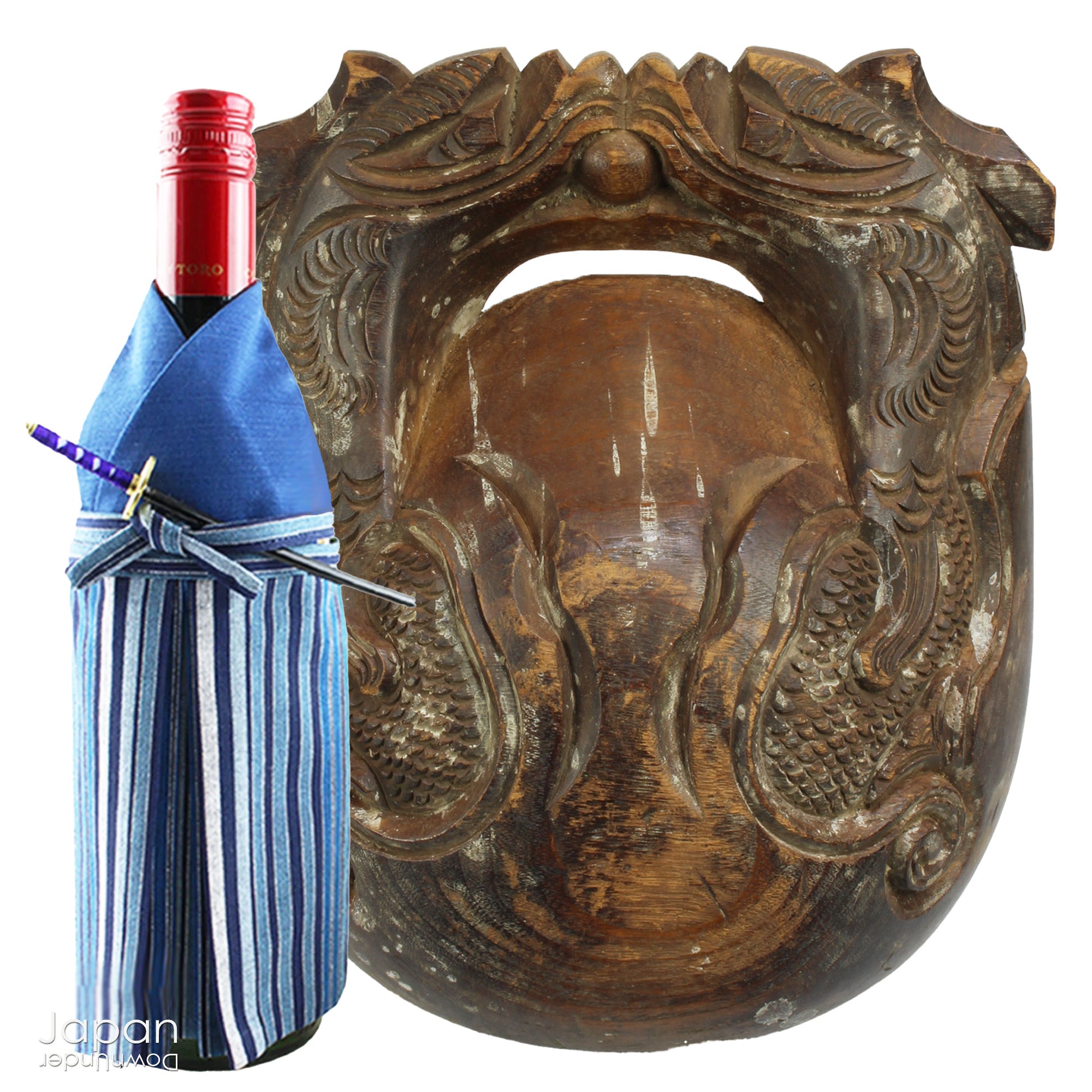 Step into a world of timeless beauty with this wonderful antique mokugyo or chanting drum. With the beautiful patina of age and subtle layers of candle wax drippings, this unique prayer and meditation tool makes a stunning  art object adding a touch of historical elegance to your spiritual space.