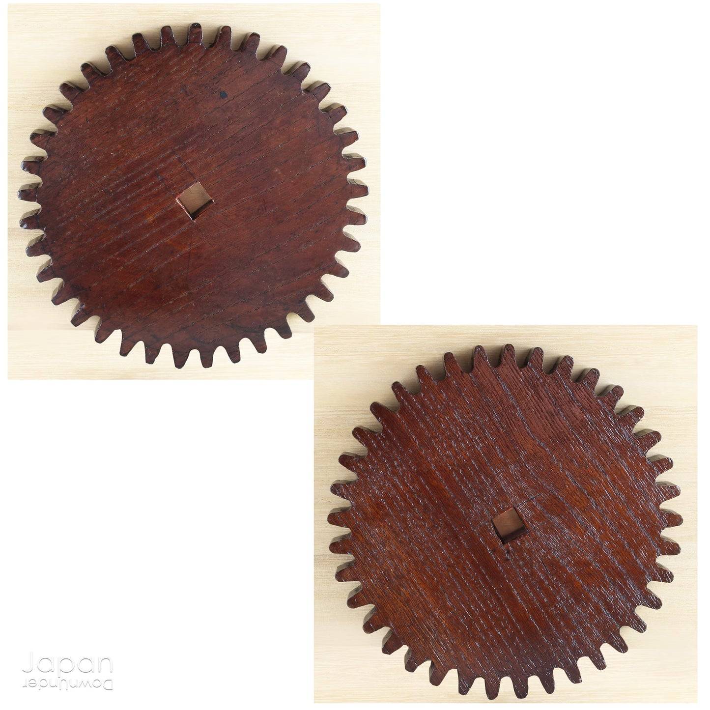 Add a touch of history and rustic charm to your home with these exquisite handcrafted wooden gears, salvaged from the rich tradition of Japan's silk industry. Perfect for those who appreciate the beauty of industrial antiques, these cogs will transform any space into a timeless display.