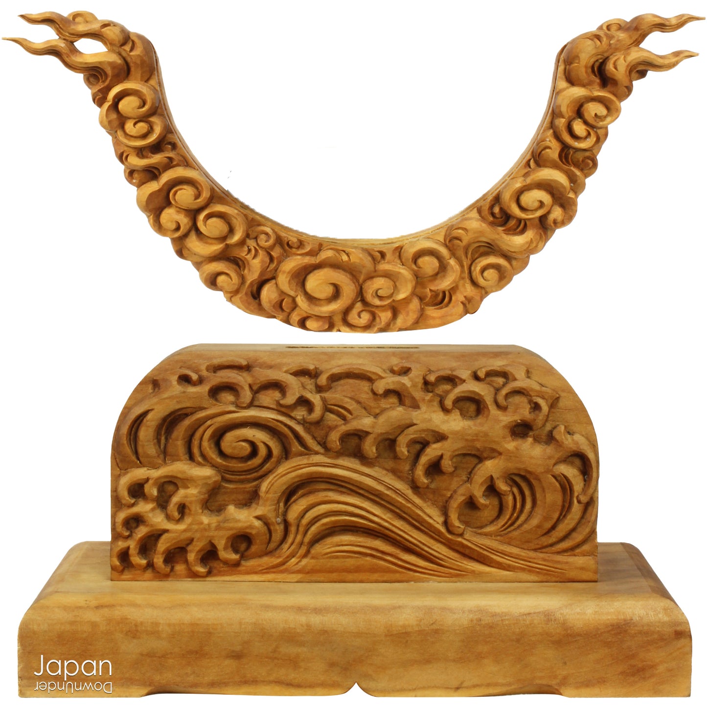 Enhance your spiritual space with this majestic rare antique Shinto shrine mirror. Resting on an intricately carved stand, this piece is a unique and beautiful addition to any sacred setting. Invite tranquility and elegance into your home with this spiritual space enhancer.