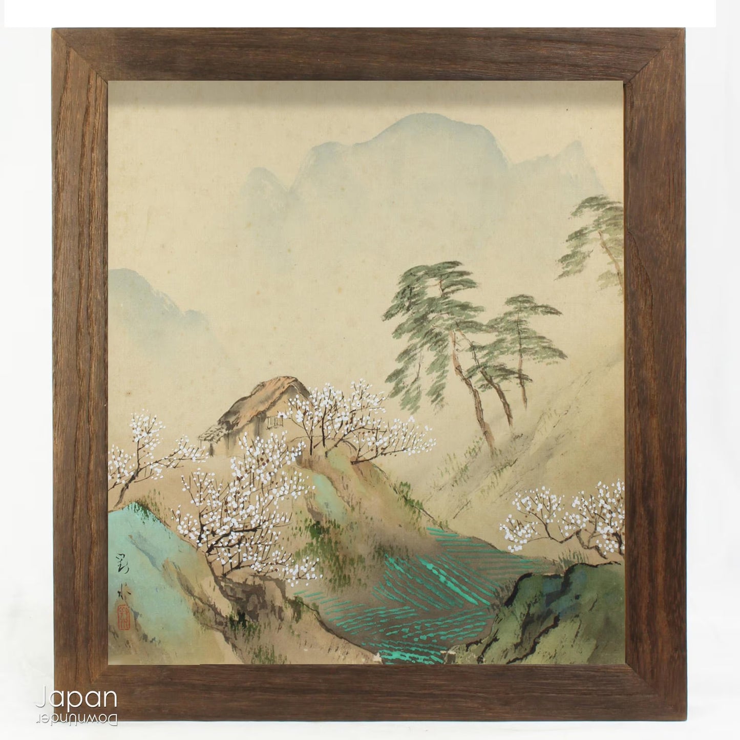 Add a touch of elegance to your space with this one-of-a-kind antique hand painted silk shikishi art board. Originally designed for display at the Japanese tea ceremony, this wonderful piece of art is filled with traditional charm.
