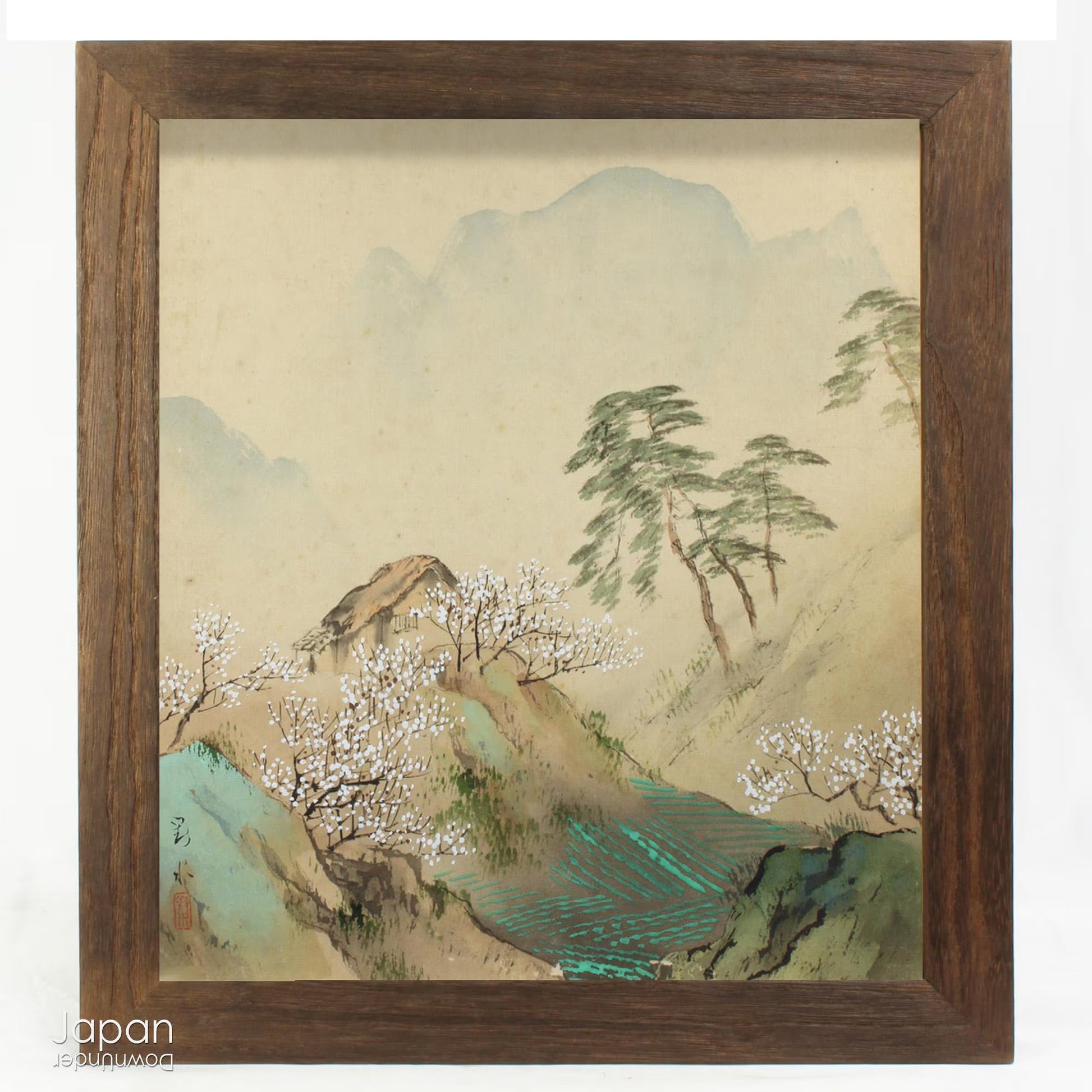 Add a touch of elegance to your space with this one-of-a-kind antique hand painted silk shikishi art board. Originally designed for display at the Japanese tea ceremony, this wonderful piece of art is filled with traditional charm.