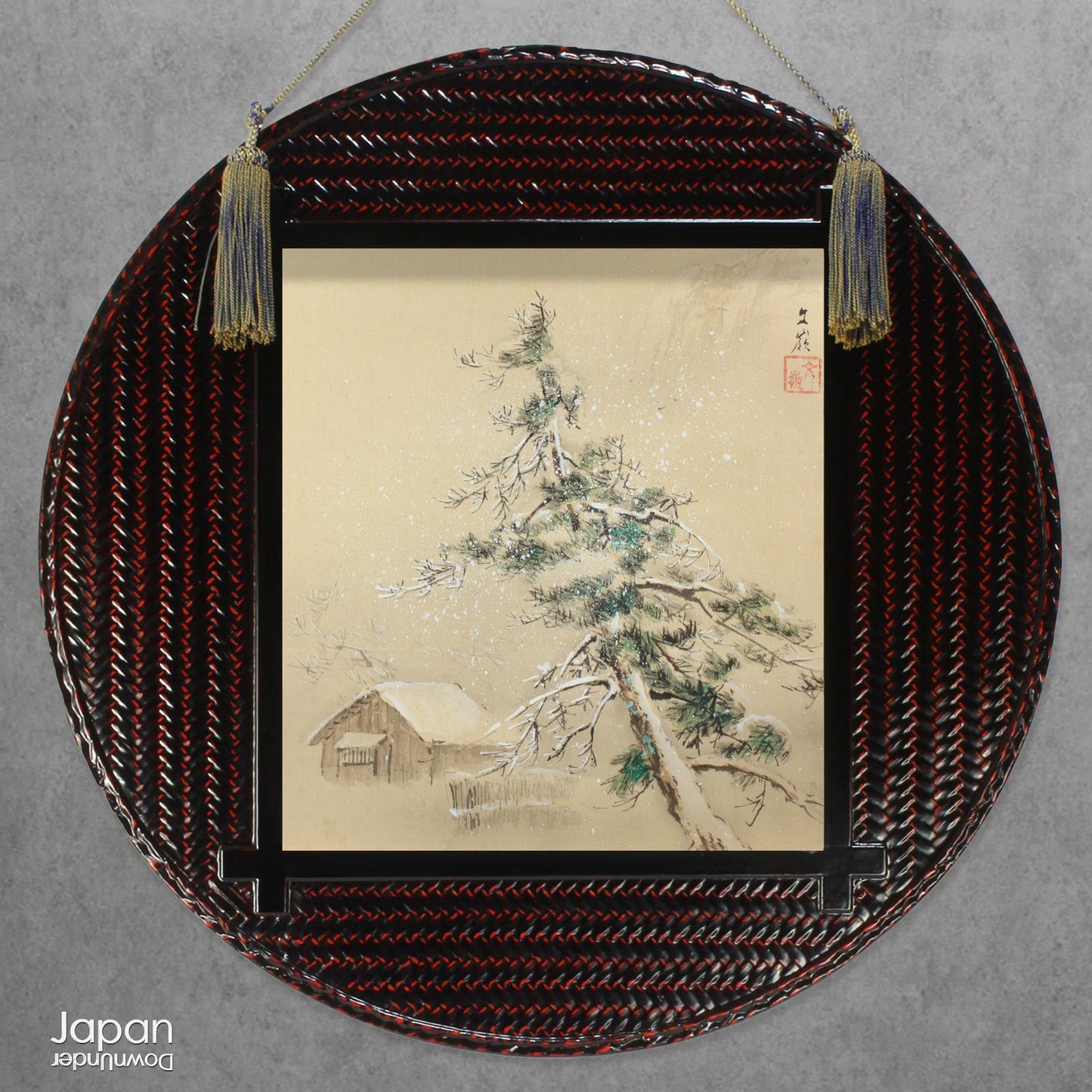 Add a touch of elegance to your space with this one-of-a-kind antique hand painted silk shikishi art board. Originally designed for display at the Japanese tea ceremony, this wonderful piece of art is filled with traditional charm.