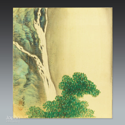 Add a touch of elegance to your space with this one-of-a-kind antique hand painted silk shikishi art board. Originally designed for display at the Japanese tea ceremony, this wonderful piece of art is filled with traditional charm.