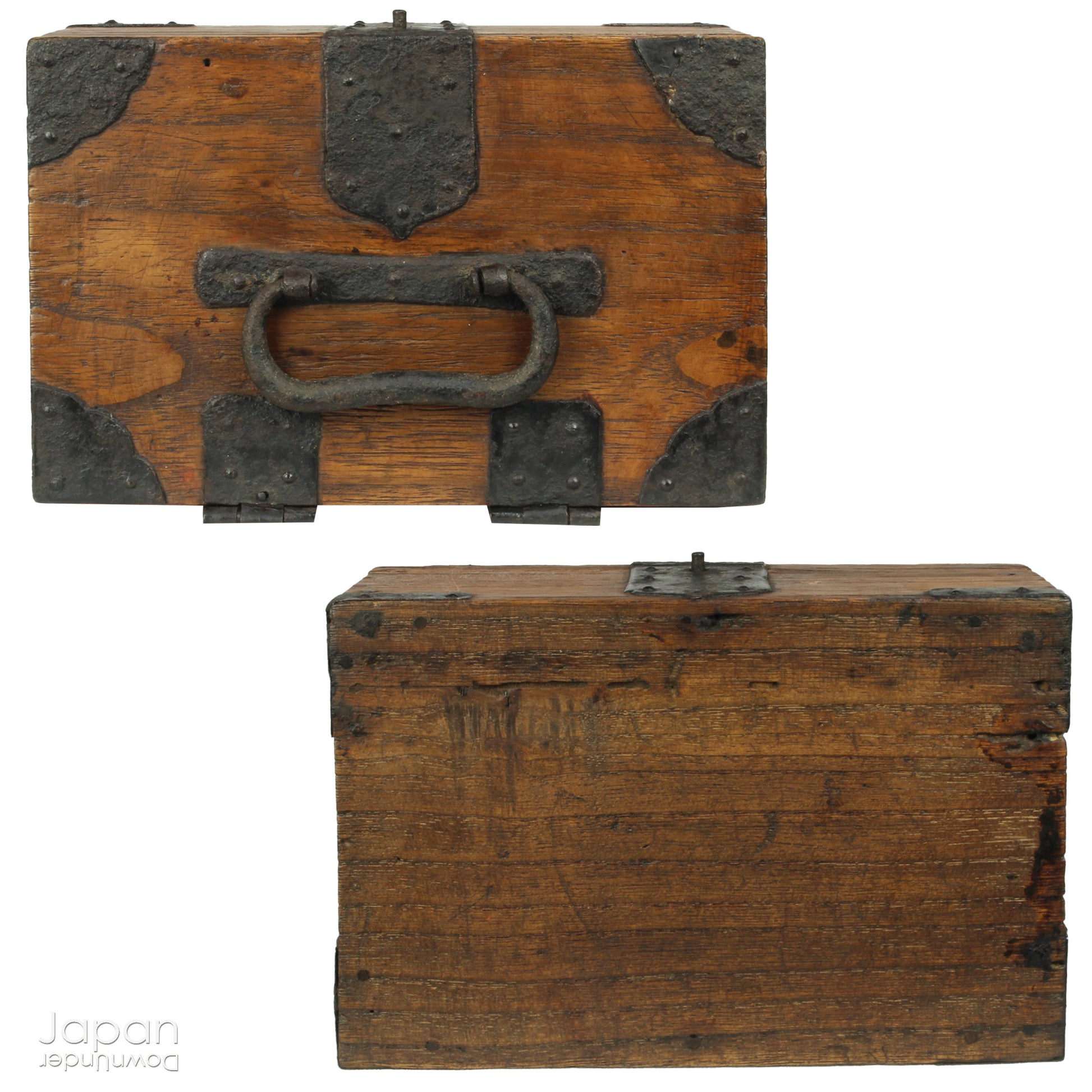 Discover the understated beauty of this Meiji era, small Japanese wooden box, a piece that effortlessly blends rustic simplicity with practical elegance. Perfect for storing your cherished small items, it adds a subtle touch of folk art to any space while offering a unique, storied storage solution.