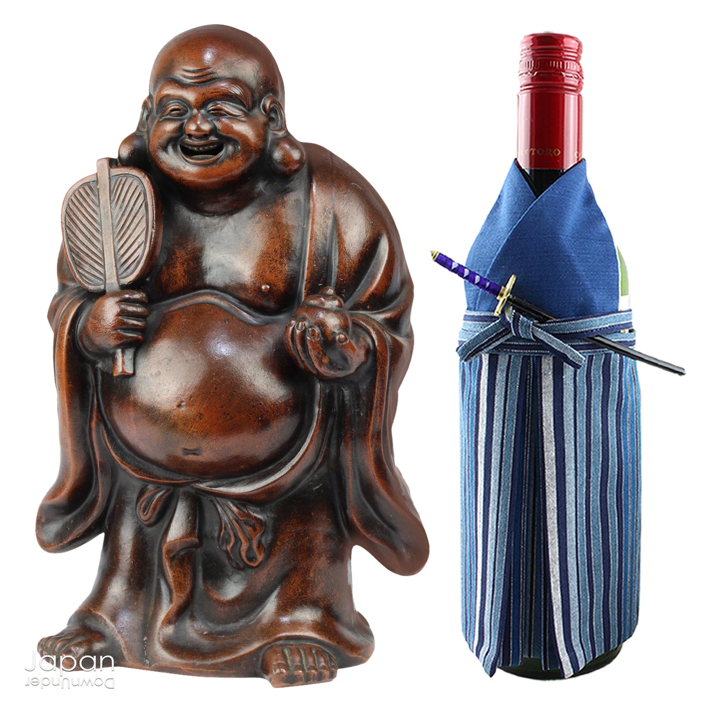 Step into the elegance of Japanese craftsmanship with this remarkable Meiji-era Bizen Hotei god sculpture. This rare treasure, with its understated yet powerful presence, invites the spirit of ancient Japanese artistry into your space. Whether you're an avid art collector, a lover of history, or simply someone who treasures the beauty of authentic craftsmanship, this piece offers a perfect blend of art, culture, and symbolism.