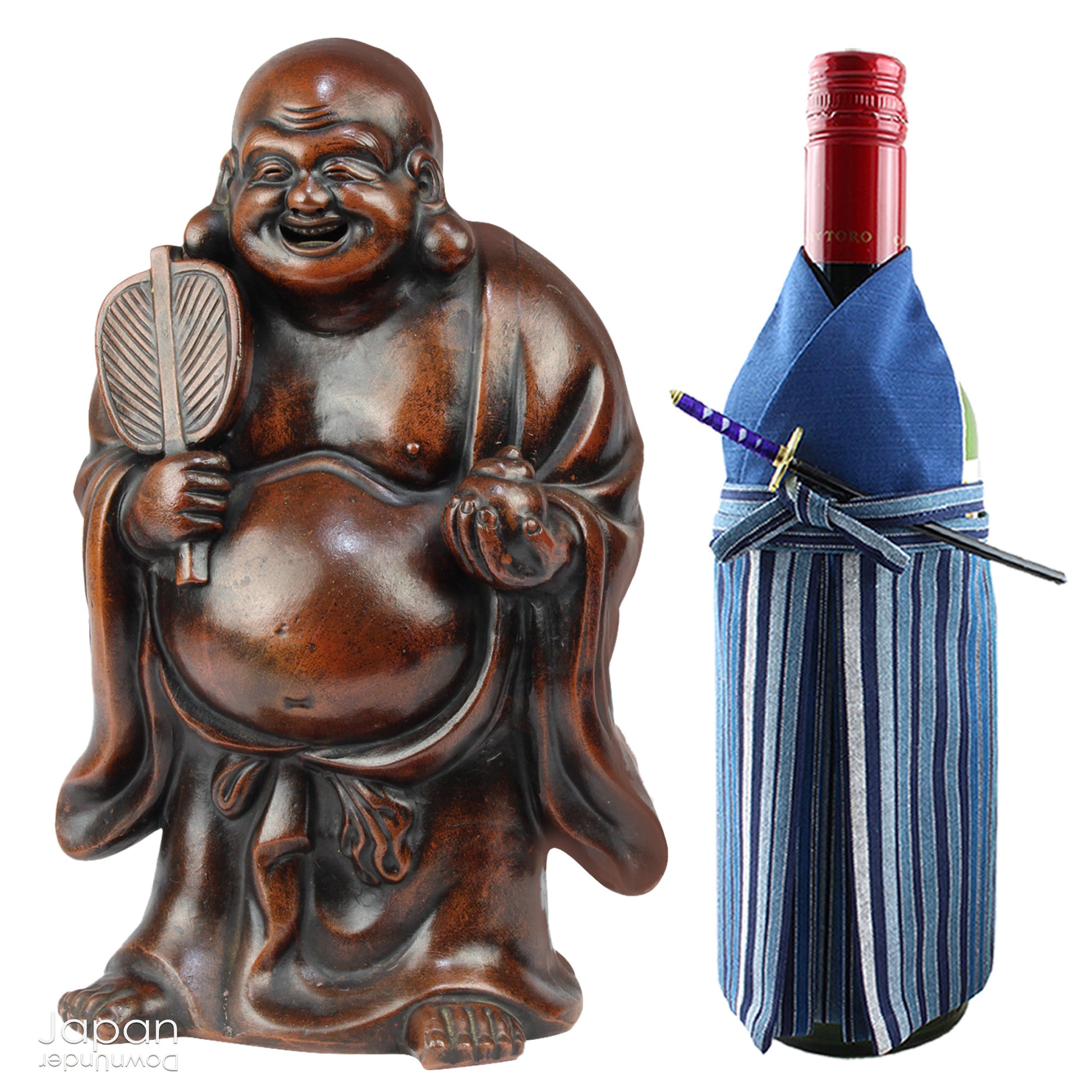 Step into the elegance of Japanese craftsmanship with this remarkable Meiji-era Bizen Hotei god sculpture. This rare treasure, with its understated yet powerful presence, invites the spirit of ancient Japanese artistry into your space. Whether you're an avid art collector, a lover of history, or simply someone who treasures the beauty of authentic craftsmanship, this piece offers a perfect blend of art, culture, and symbolism.