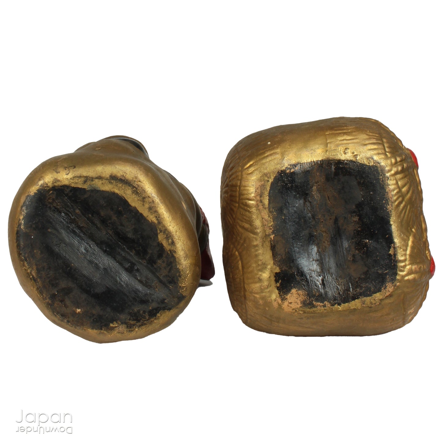 vintage japanese lucky gods clay piggy banks with antique patina