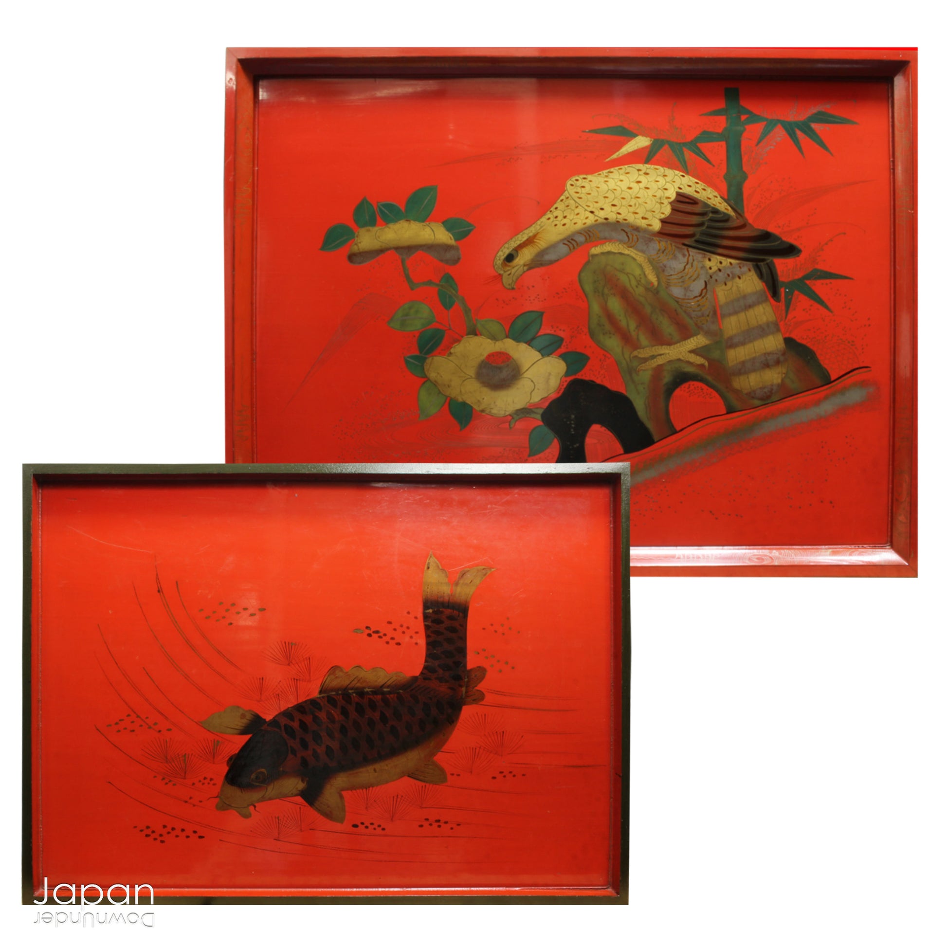 This exquisite 1800s rare red lacquer tray is a captivating piece that transports you back in time. Featuring a majestic hawk surrounded by lush peonies and bamboo, it’s not just a tray - it's a stunning work of art that brings history, culture, and elegance into your space. A true treasure for collectors and those who appreciate antique beauty, this tray offers both charm and significance.