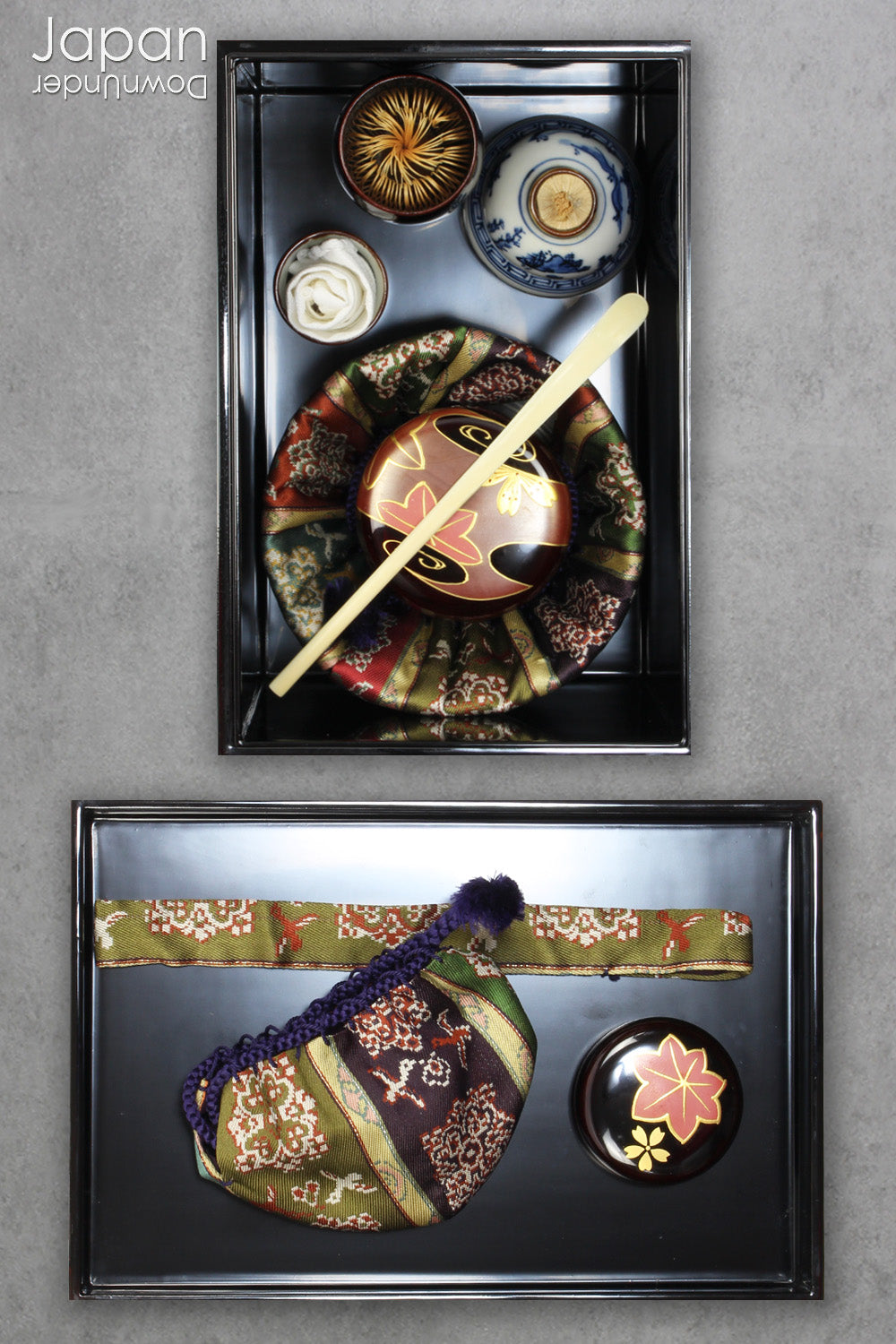 elegant matcha tea set in chabako box - high quality portable tea drinking