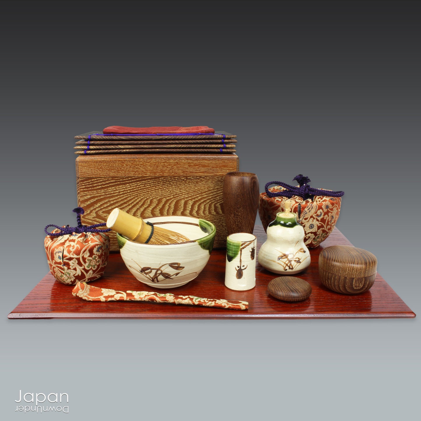 Immerse yourself in the timeless elegance of Japanese tea culture with this exquisite vintage Chabako box and utensil set. Perfect for tea enthusiasts and collectors alike, this thoughtfully designed set offers both beauty and functionality, allowing you to experience the peaceful ritual of the matcha tea ceremony wherever you go.