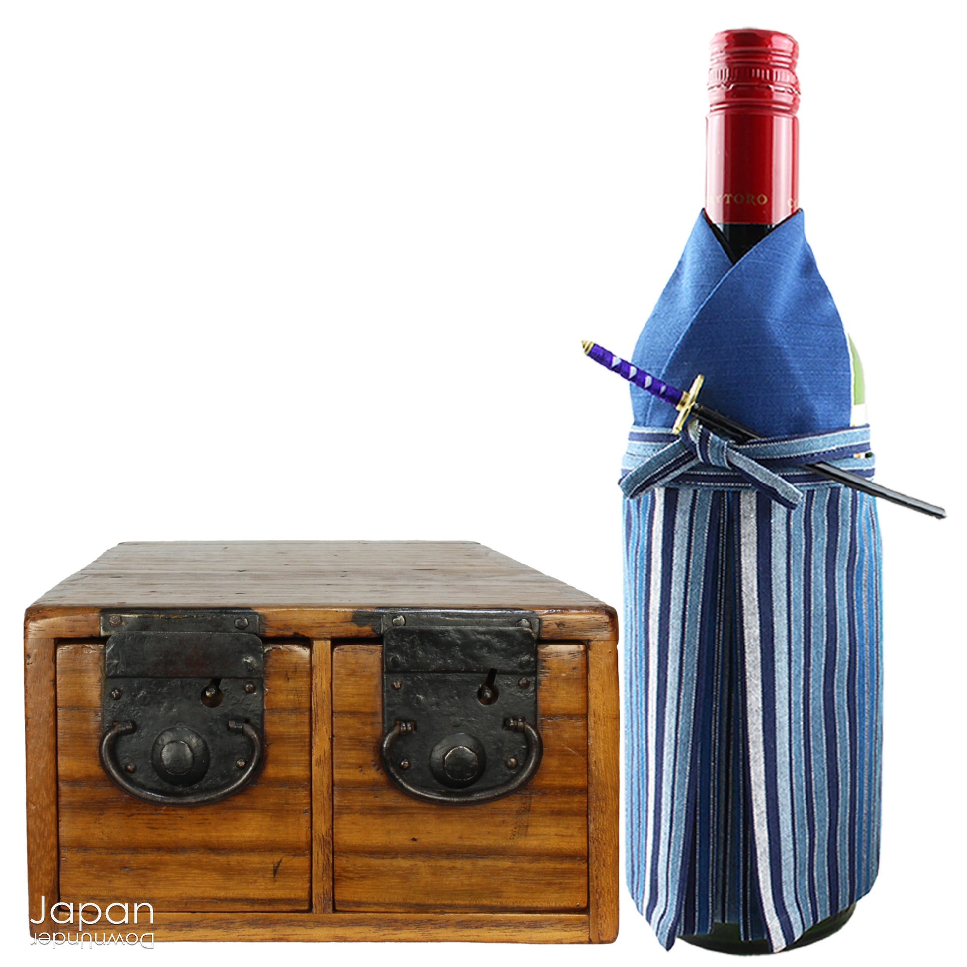 Add a touch of history and heritage to your desk with this antique Japanese medicine chest -  a beautifully rustic piece that blends traditional folk art with everyday functionality. Once used in a centuries-old system of home-based healthcare, this small storage box now offers a unique and charming way to organize your workspace.