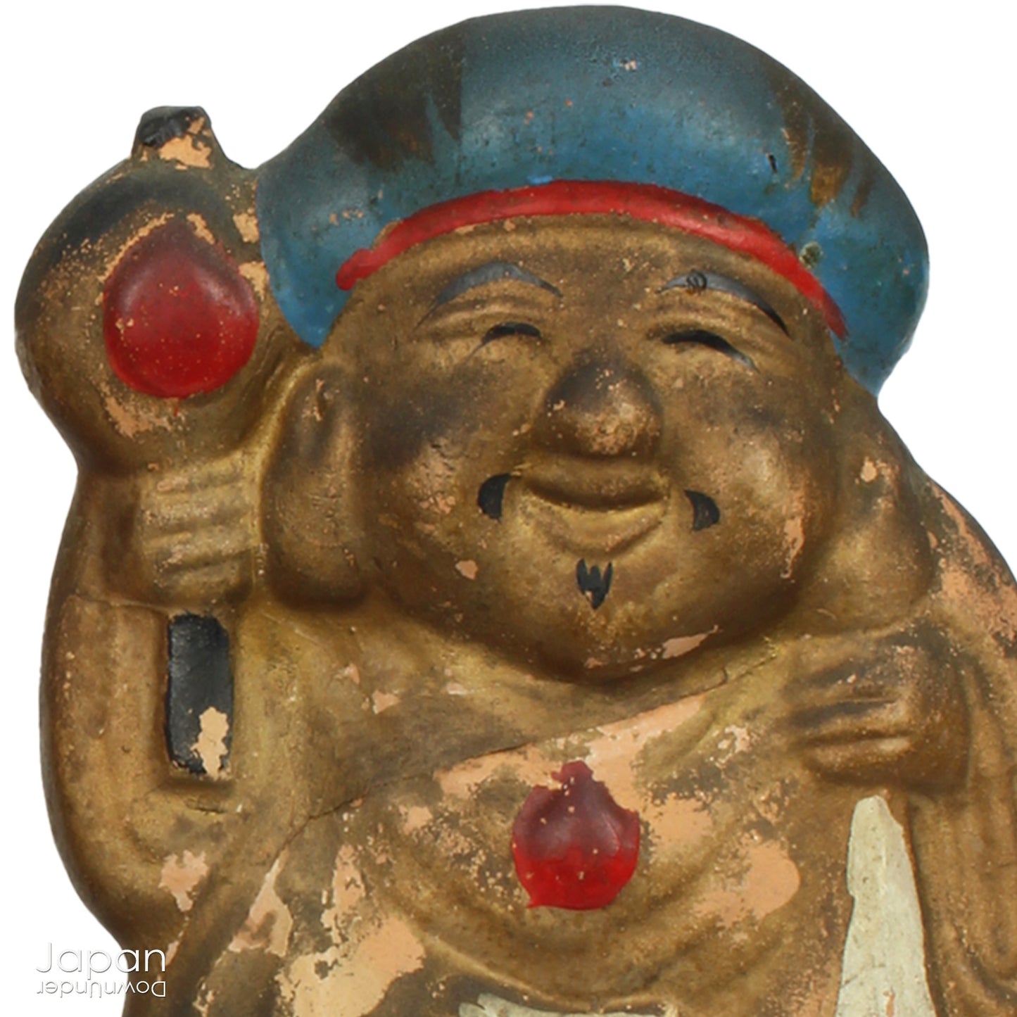 vintage japanese lucky gods clay piggy banks with antique patina