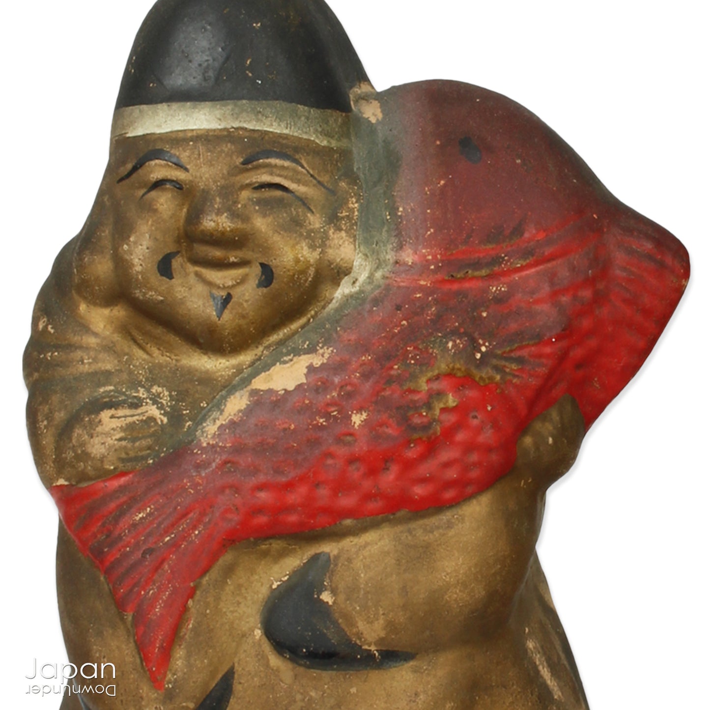 vintage japanese lucky gods clay piggy banks with antique patina