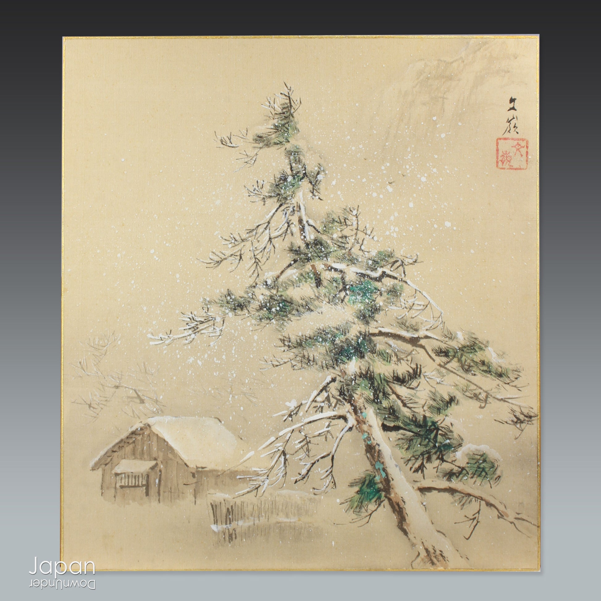 Add a touch of elegance to your space with this one-of-a-kind antique hand painted silk shikishi art board. Originally designed for display at the Japanese tea ceremony, this wonderful piece of art is filled with traditional charm.
