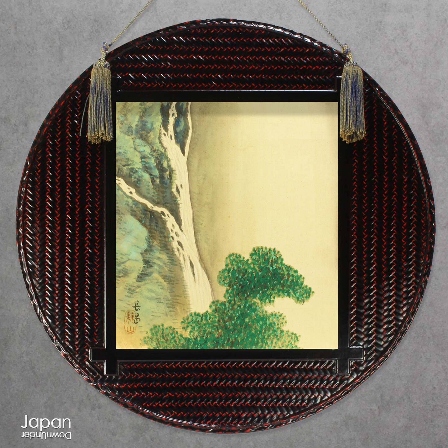 Add a touch of elegance to your space with this one-of-a-kind antique hand painted silk shikishi art board. Originally designed for display at the Japanese tea ceremony, this wonderful piece of art is filled with traditional charm.