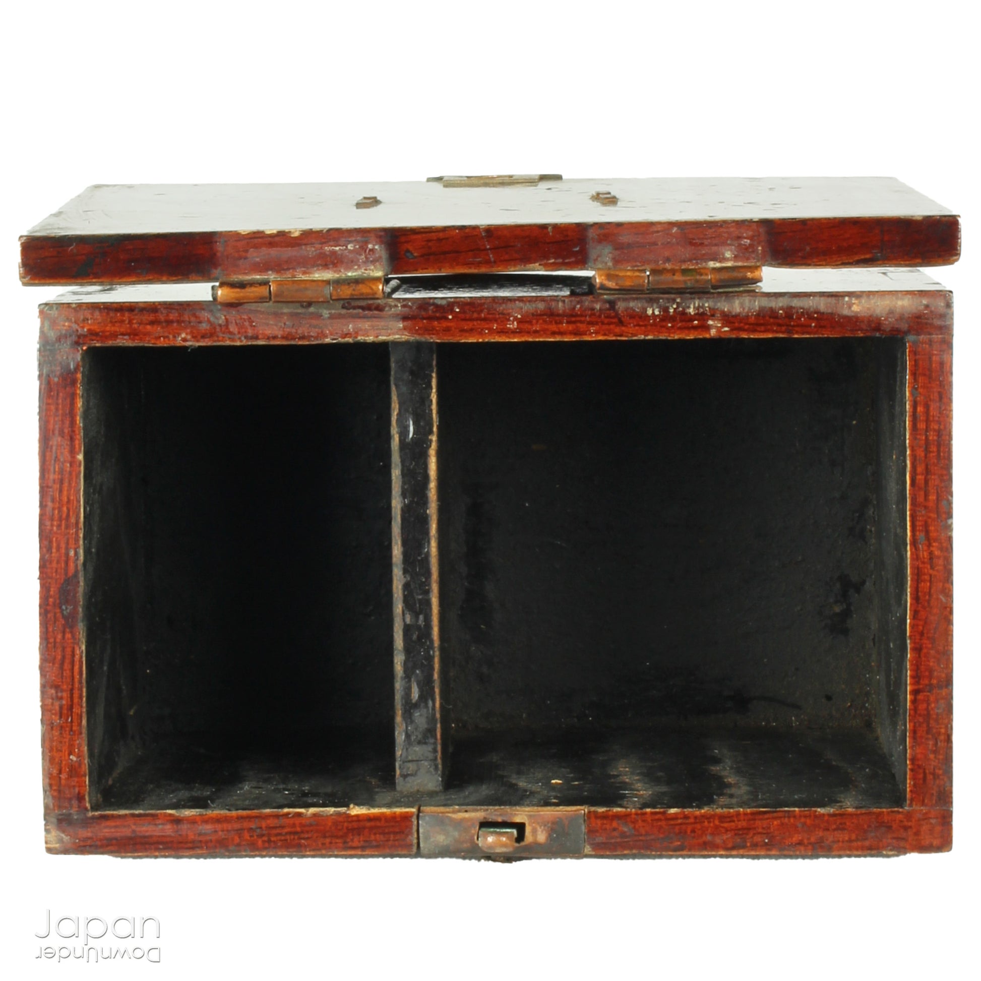 Discover a rare and beautifully aged treasure from the Meiji era (late 1800s) - a small Japanese wooden box that perfectly marries rustic charm with quiet sophistication. Originally designed with purpose and practicality at its core, this piece offers both functional storage and an understated aesthetic appeal, making it an ideal home for your cherished keepsakes or a striking accent in any space.