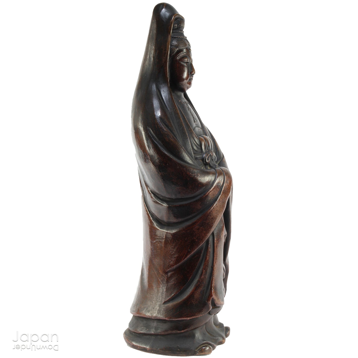 Elevate the ambiance of your home or office with this stunning antique Bizen statue of Kannon, the revered Goddess of Mercy. Masterfully crafted with intricate detail, this statue exudes a timeless sense of serenity and grace, perfect for creating a peaceful atmosphere in any setting.
