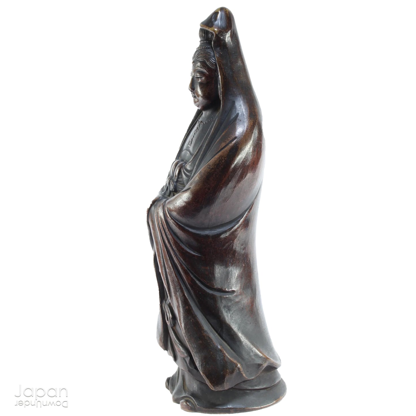 Elevate the ambiance of your home or office with this stunning antique Bizen statue of Kannon, the revered Goddess of Mercy. Masterfully crafted with intricate detail, this statue exudes a timeless sense of serenity and grace, perfect for creating a peaceful atmosphere in any setting.