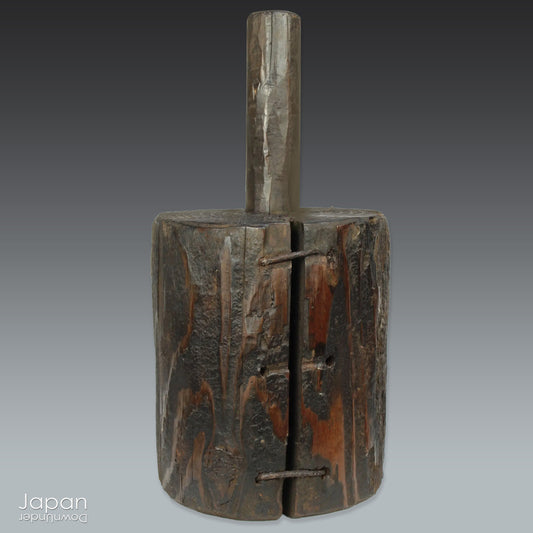 Infuse your space with character and story through this large antique Japanese Kinuta mallet - a beautifully worn tool that once served in the rhythms of rural life and now makes a striking decorative piece.