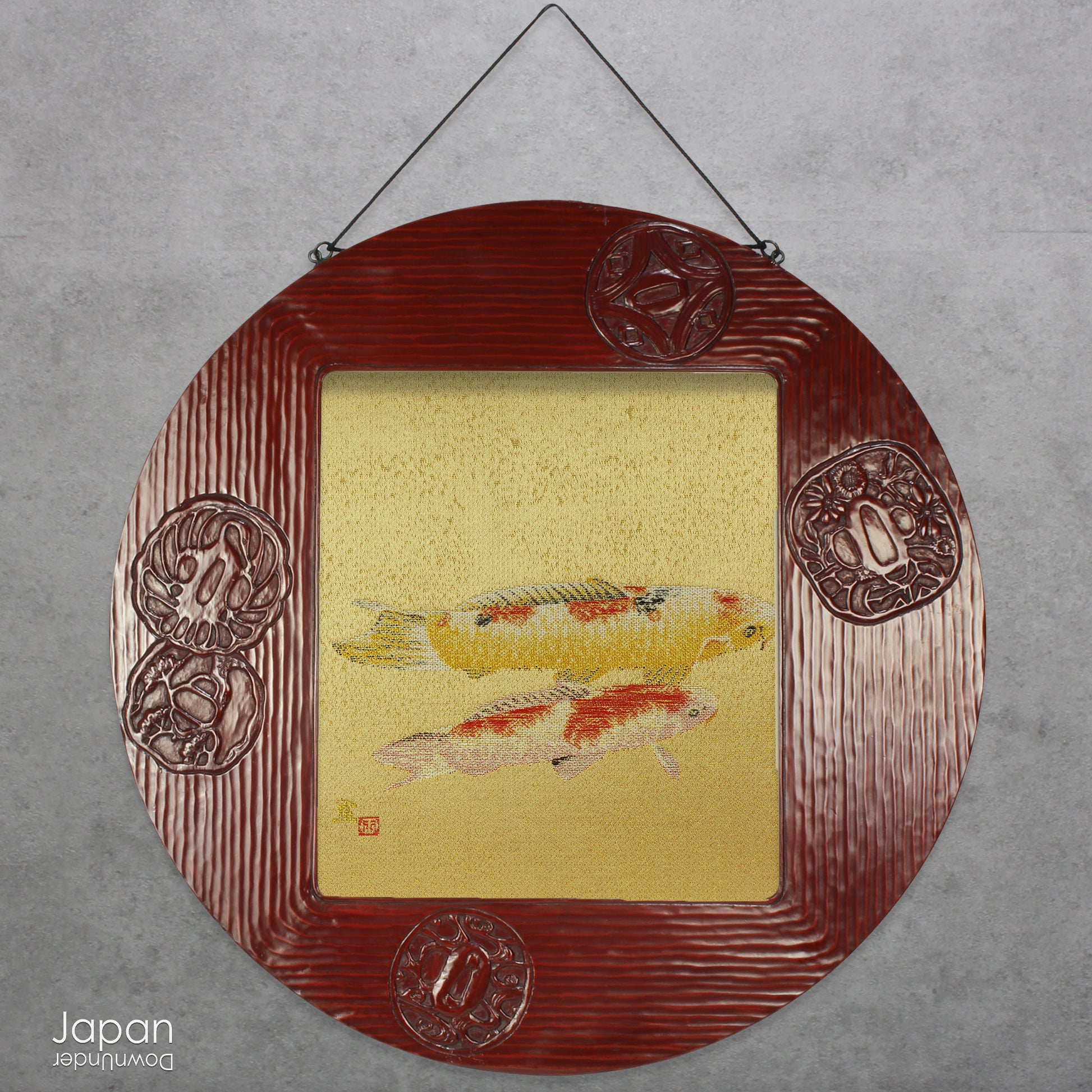 Elevate your space with this exquisite vintage silk tapestry, woven in the prestigious Aya Nishijin-ori technique and elegantly mounted on a traditional shikishi art board. With its radiant gold accents and vibrant silk threads, this piece is both a decorative treasure and a tribute to exceptional Japanese craftsmanship.