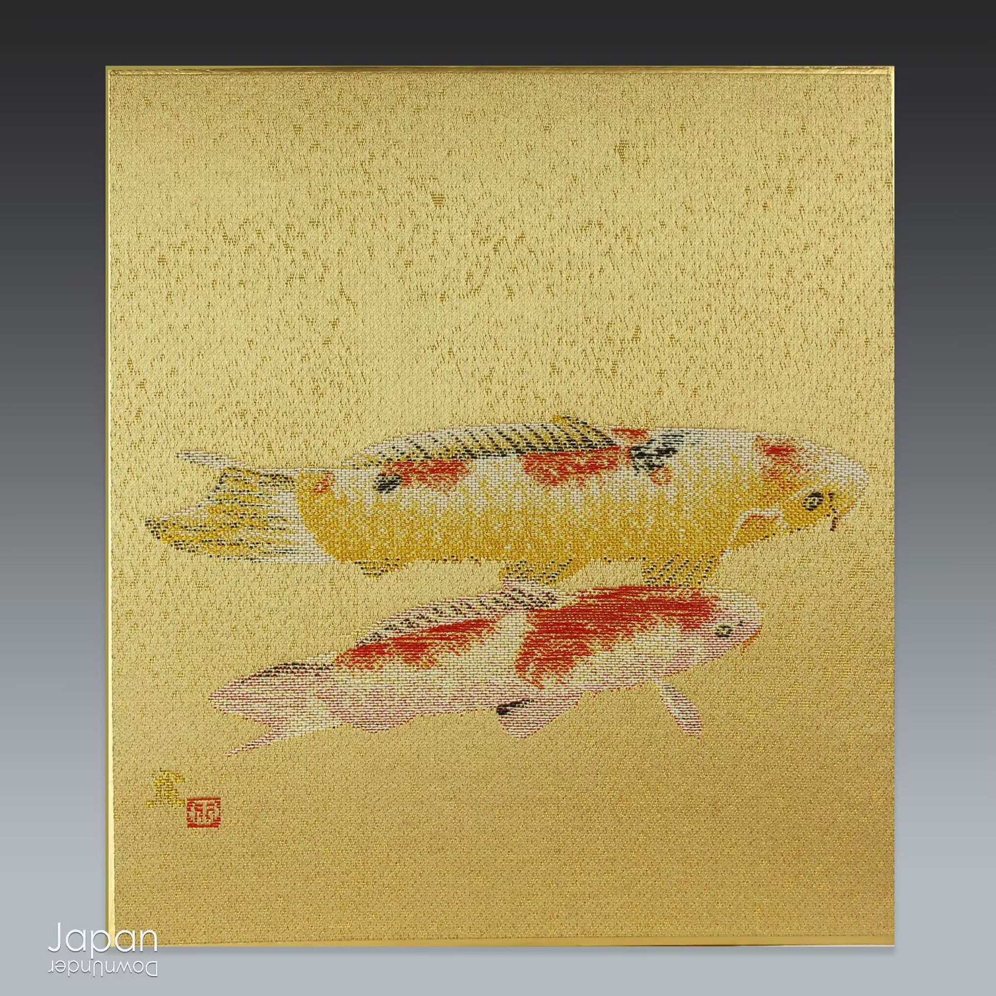 Elevate your space with this exquisite vintage silk tapestry, woven in the prestigious Aya Nishijin-ori technique and elegantly mounted on a traditional shikishi art board. With its radiant gold accents and vibrant silk threads, this piece is both a decorative treasure and a tribute to exceptional Japanese craftsmanship.