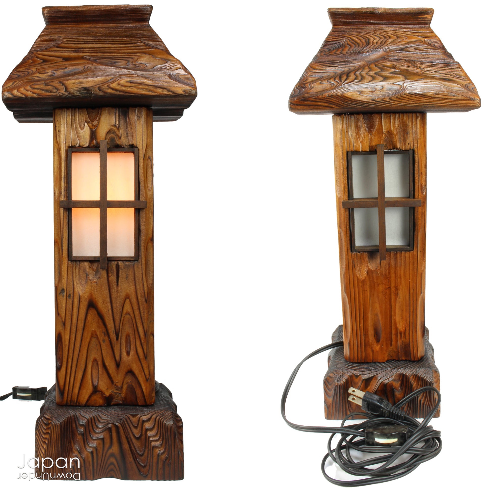 Bring warmth and tranquility to your home with this stunning vintage Japanese table lamp, crafted from Akita cedar wood. Inspired by the serene beauty of traditional Japanese garden lanterns, this unique piece casts a soft, ambient glow, perfect for creating a peaceful atmosphere in any room and adding a touch of Zen to your home.
