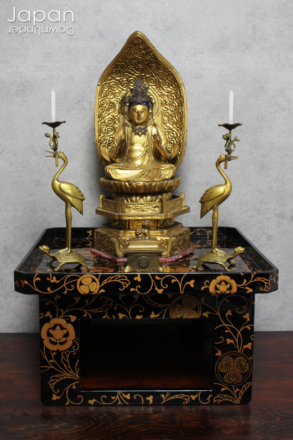 Bring a sense of ancient serenity and profound beauty to your home with this 15-inch Buddhist gold gilt wood Dainichi Nyorai statue. Handcrafted with exceptional attention to detail, this Japanese antique offers more than just a decorative piece.