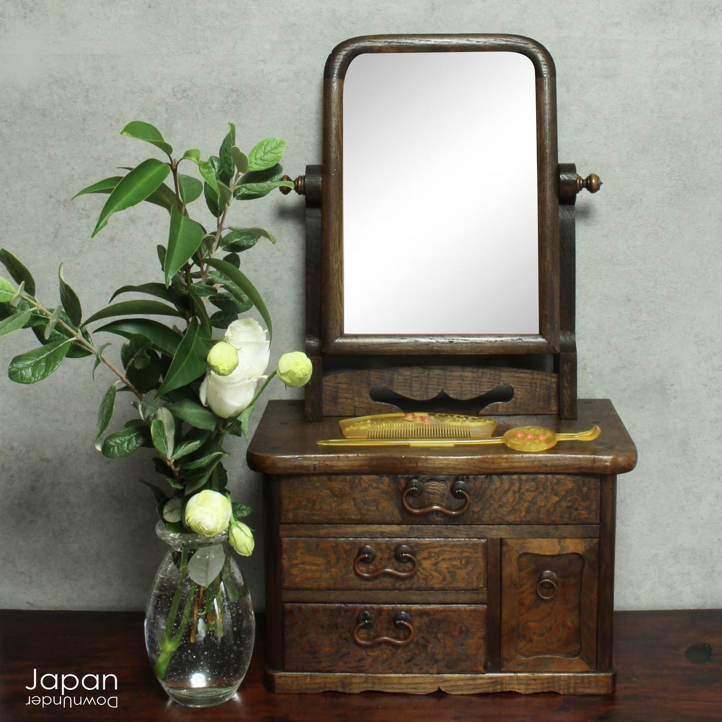 hand crafted antique japanese wood vanity - traditional japanese furniture