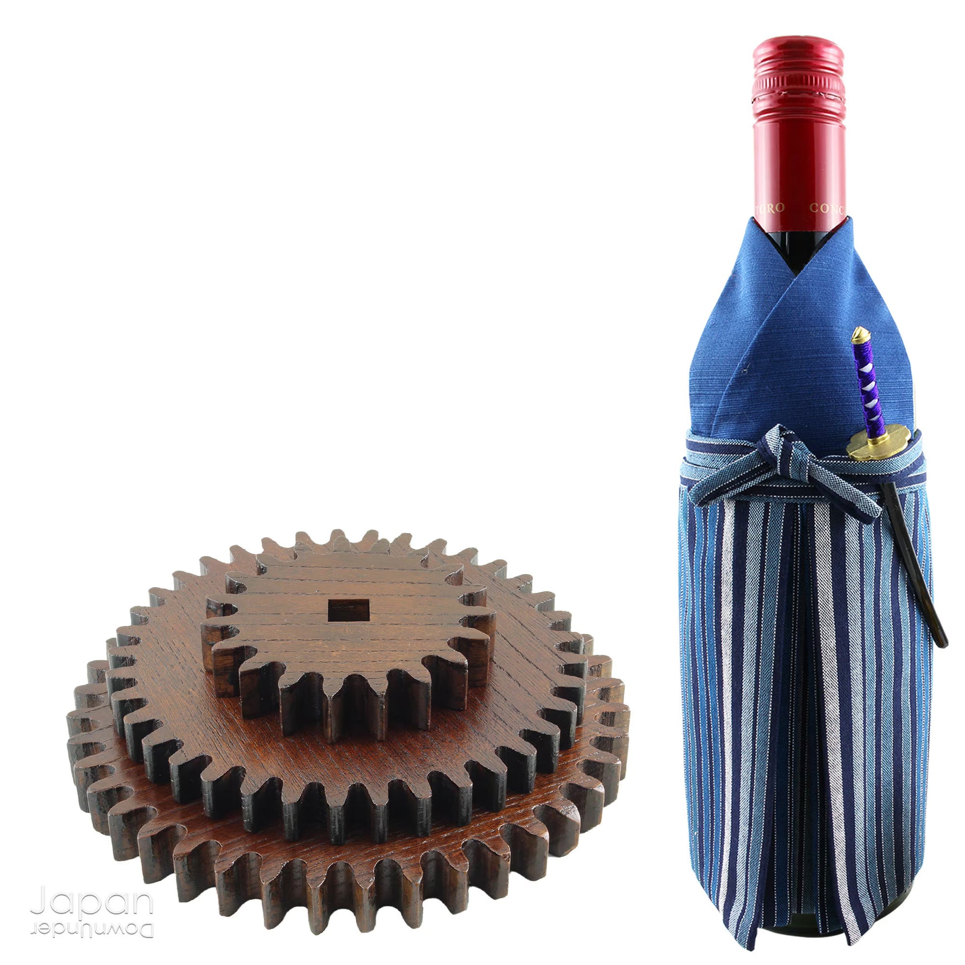 Add a touch of history and rustic charm to your home with these exquisite handcrafted wooden gears, salvaged from the rich tradition of Japan's silk industry. Perfect for those who appreciate the beauty of industrial antiques, these cogs will transform any space into a timeless display.