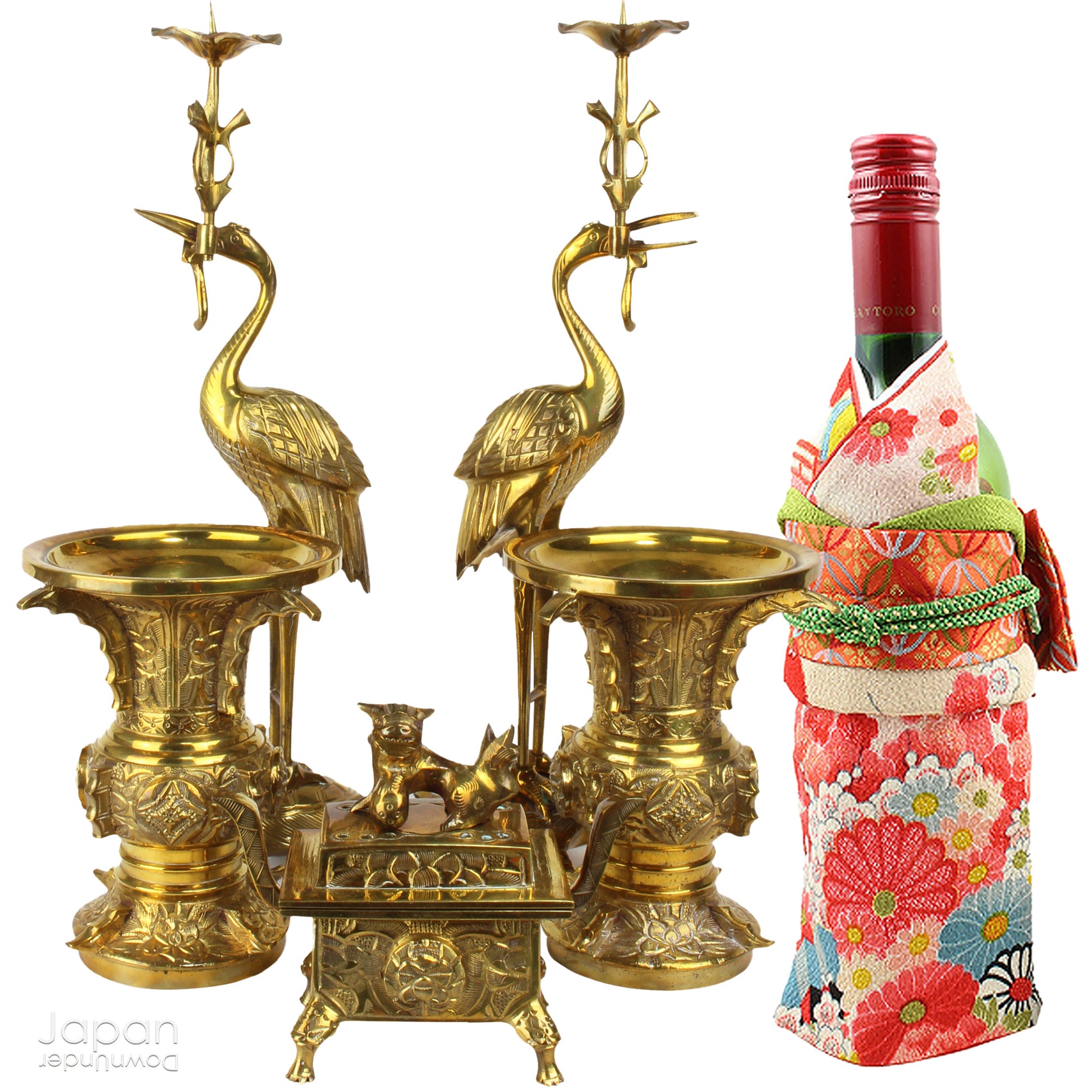 Discover the serene elegance of this vintage set of Buddhist altar offering tools, crafted from fine brass with meticulous attention to detail. Perfect for enhancing your spiritual rituals, these tools add both beauty and tranquility to any sacred space.