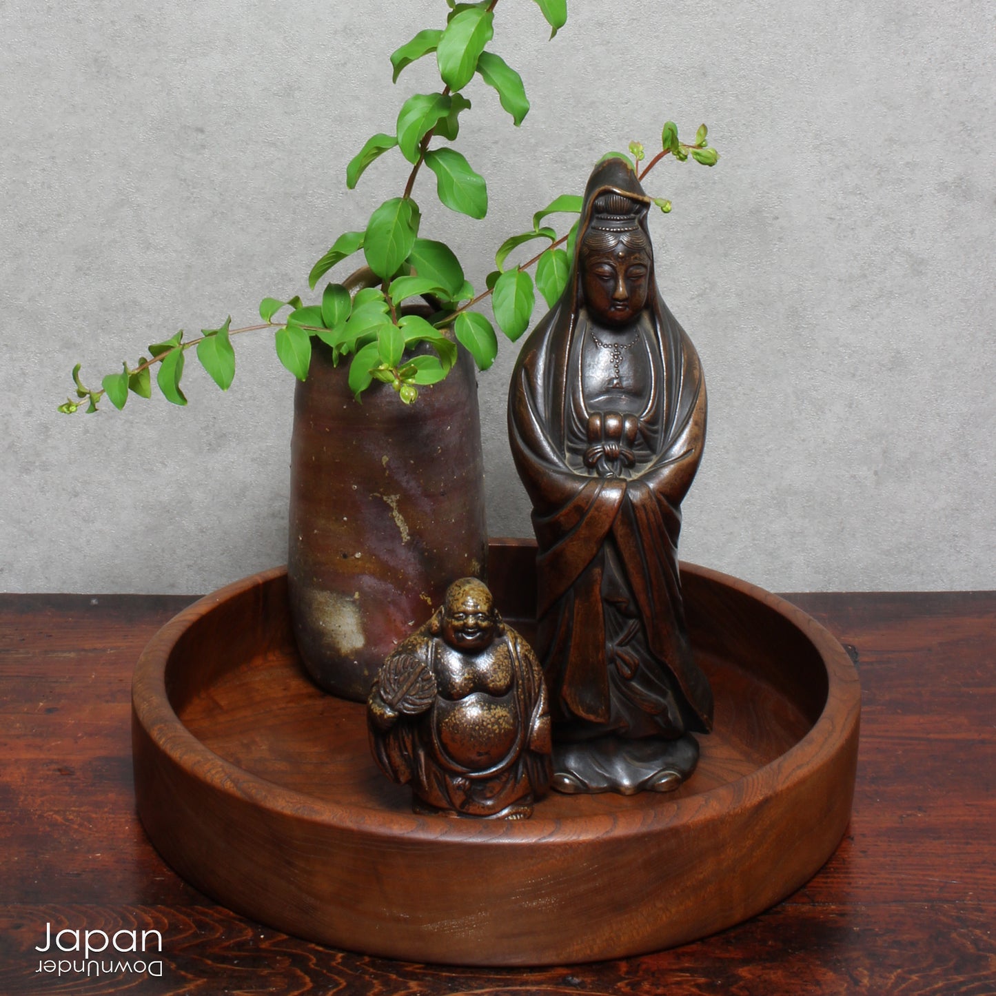 Elevate the ambiance of your home or office with this stunning antique Bizen statue of Kannon, the revered Goddess of Mercy. Masterfully crafted with intricate detail, this statue exudes a timeless sense of serenity and grace, perfect for creating a peaceful atmosphere in any setting.