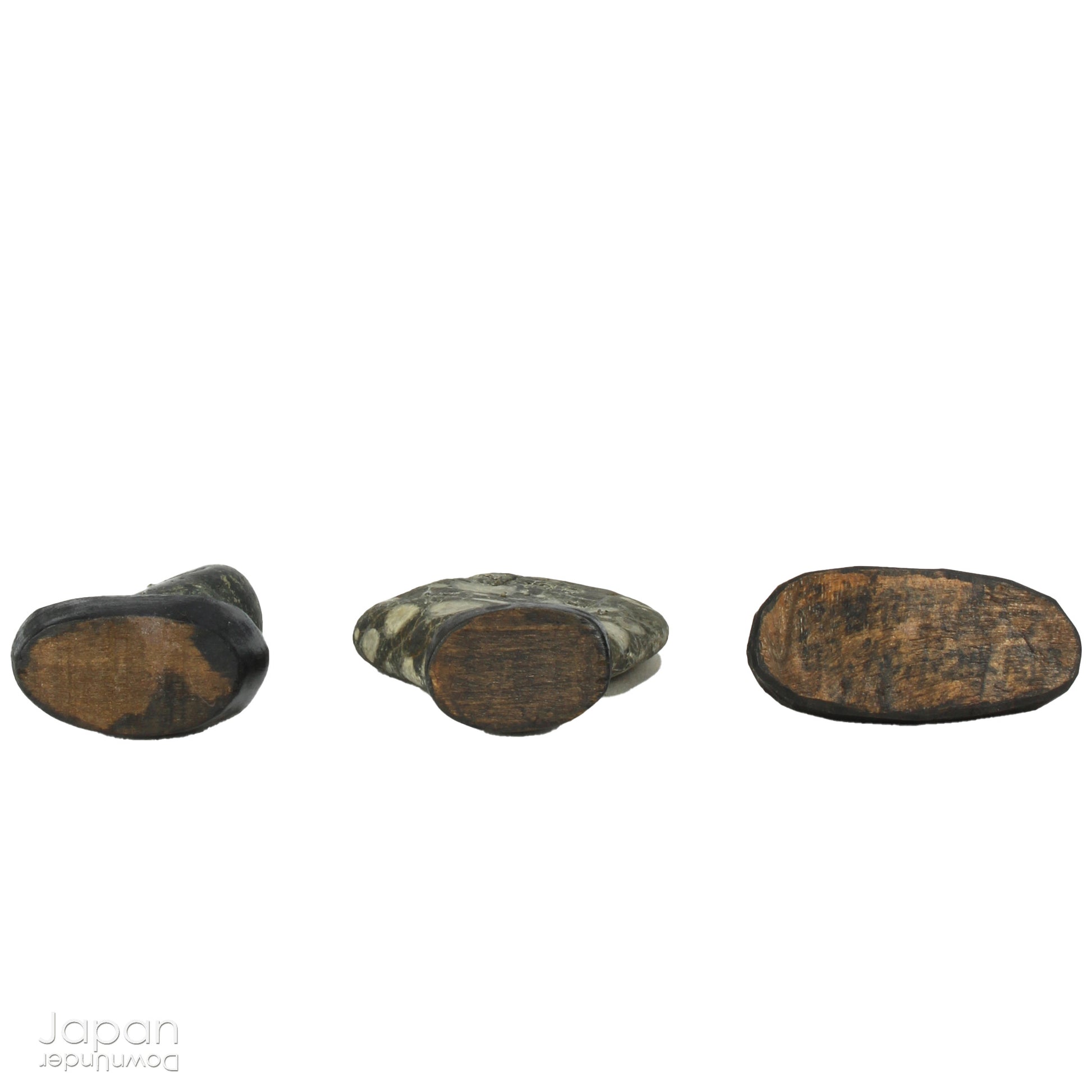 Elevate your home decor with this striking, modern collection of vintage Japanese miniature suiseki stones, beautifully arranged on a handcrafted, vase-shaped segmented shelf. These naturally sculpted stones evoke the essence of serene landscapes and bring a sense of harmony, sophistication, and contemplative stillness to any space.