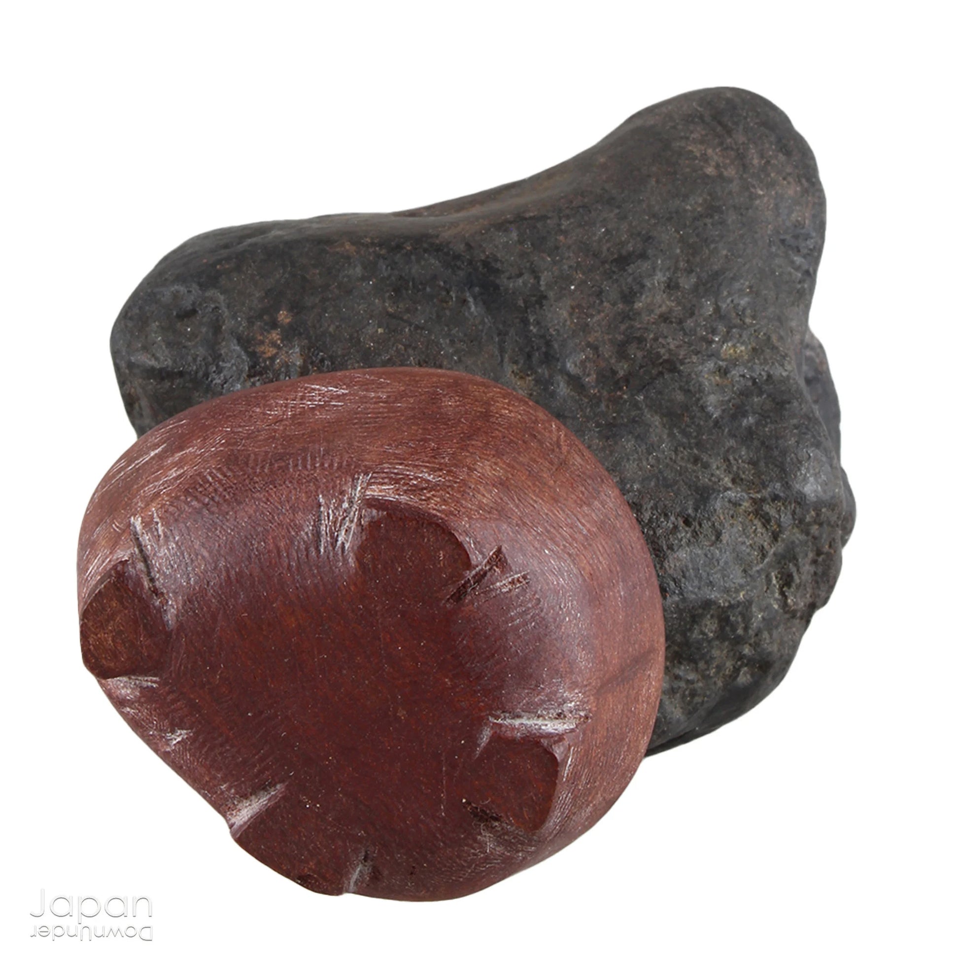 Gracefully poised atop a hand-carved wooden daiza (stand), this suiseki stone emanates a quiet, contemplative energy - making it an ideal centerpiece for spaces devoted to mindfulness, reflection, or artistic inspiration.