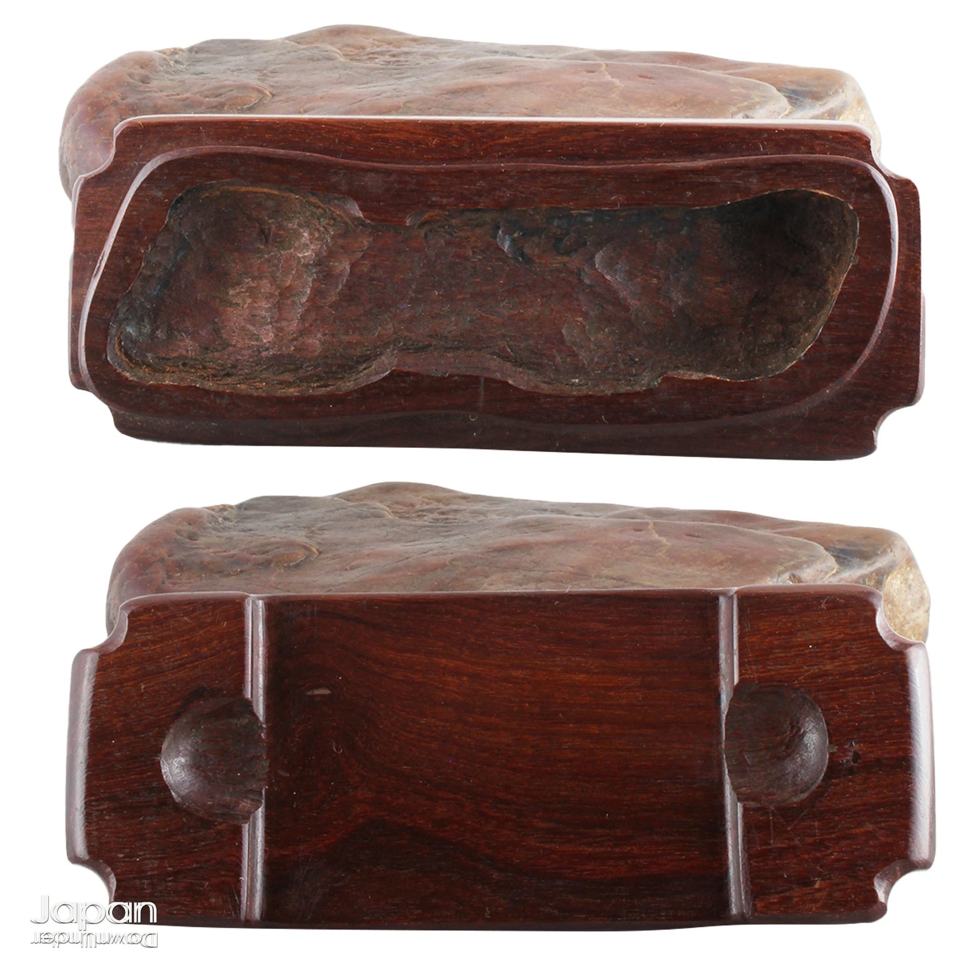 Traditional Japanese stones are classified into a variety of subject categories. There are rugged mountain ranges, mountain peaks from near and afar, snow capped mountains, mountains with waterfalls and lakes, mountain plateaus, coastal rocks with tunnels, human shapes, animal shapes, hut shapes and stones with pictures, to name a few.