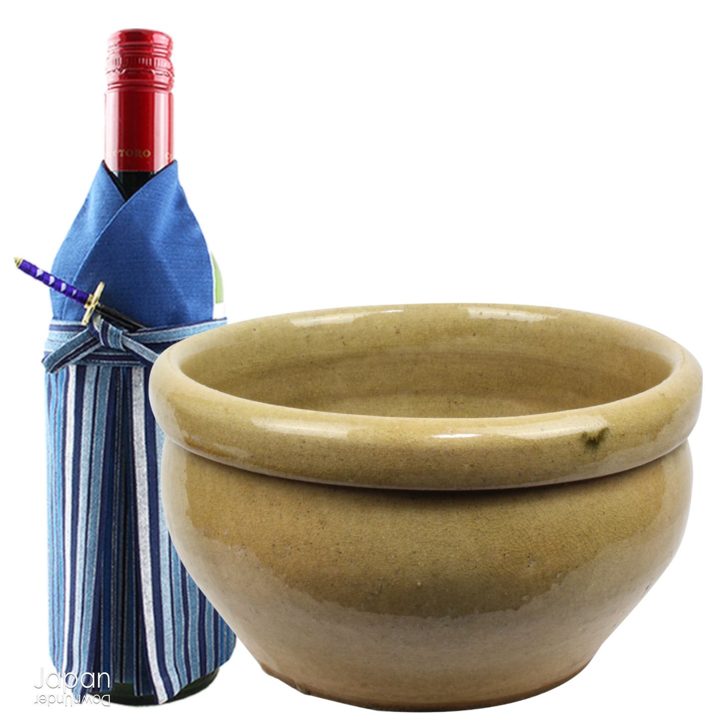 Add a touch of timeless history to your kitchen with this exquisite antique folk art stoneware mixing bowl. A true vintage gem, it offers a captivating glimpse into the artistry of the Edo and Meiji eras.