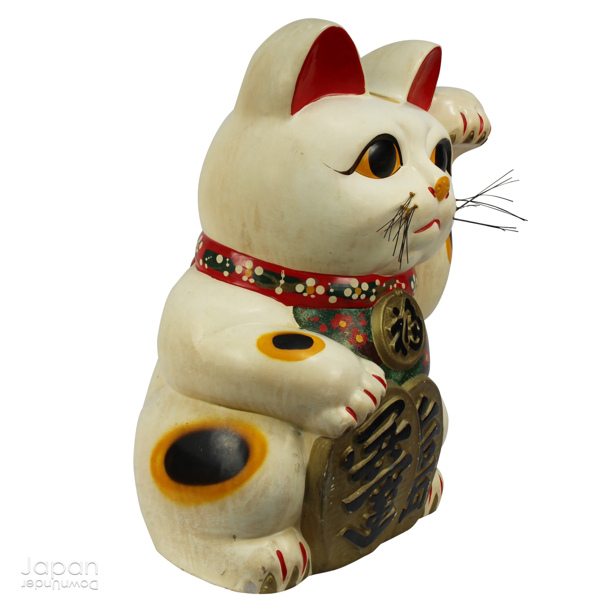 Invite good fortune and wealth into your home or business with this stunning, oversized white Maneki Neko, the iconic Japanese "lucky cat." With a rich history steeped in tradition, this unique piece isn’t just a collector’s item -it’s a symbol of prosperity, positive energy, and timeless charm.