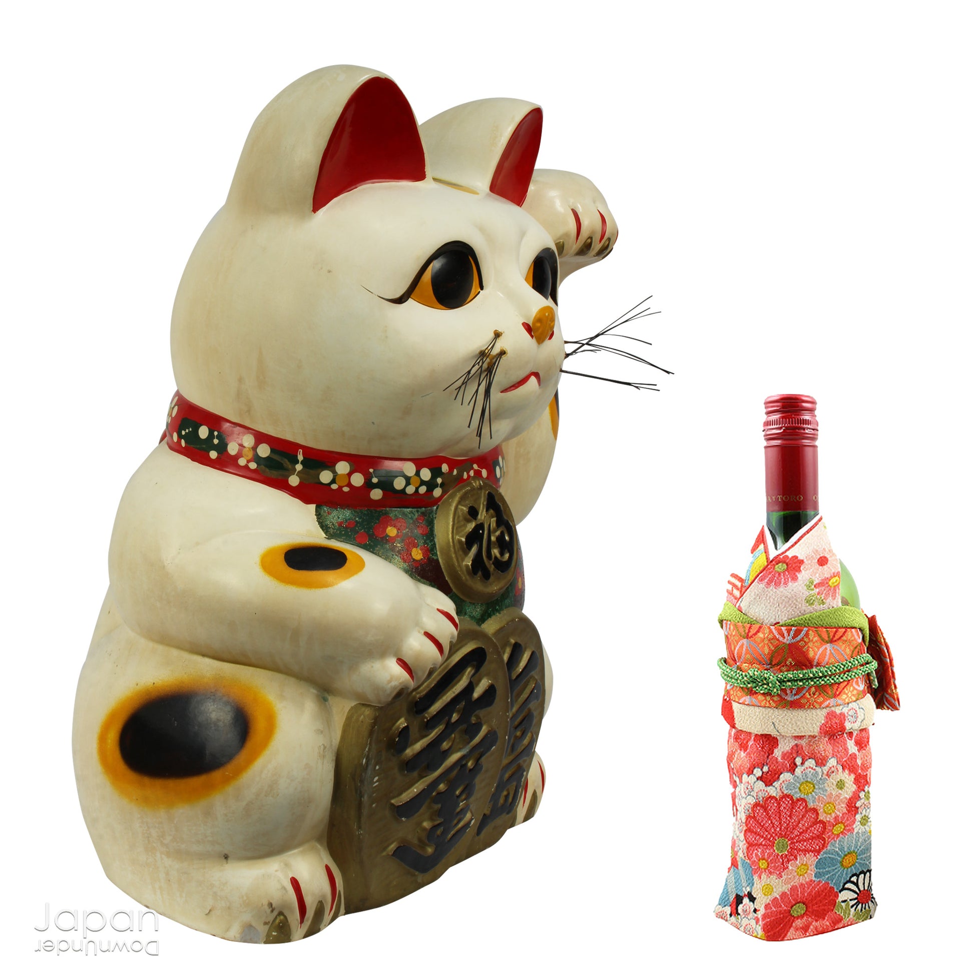 Invite good fortune and wealth into your home or business with this stunning, oversized white Maneki Neko, the iconic Japanese "lucky cat." With a rich history steeped in tradition, this unique piece isn’t just a collector’s item -it’s a symbol of prosperity, positive energy, and timeless charm.