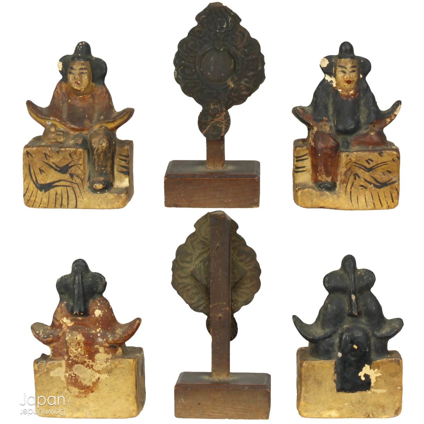 rare japanese antique kamidana shinto shrine with tenjin god of learning - spiritual folk art